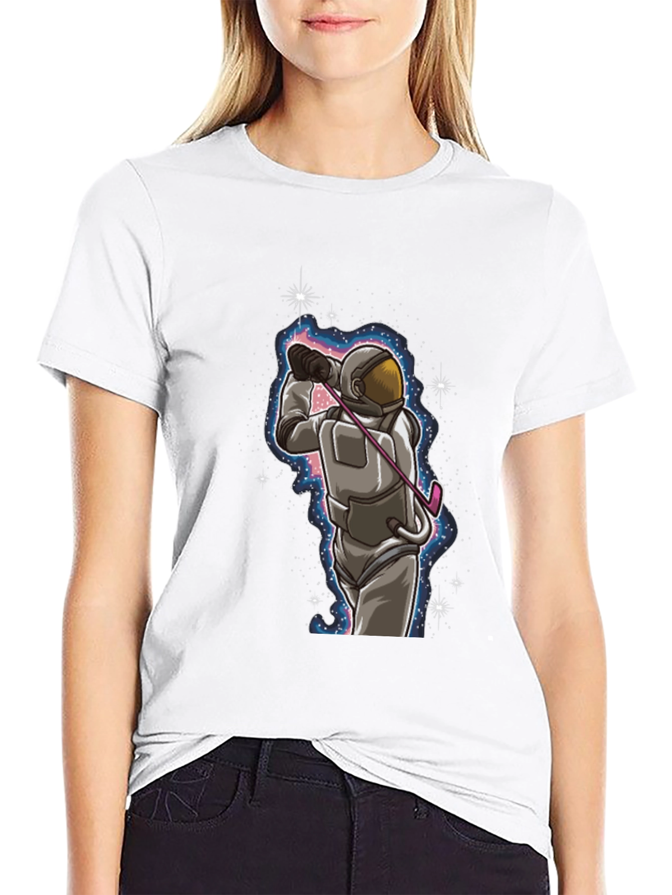 Astronaut Golfing T-Shirt - Space Golfer Tee
