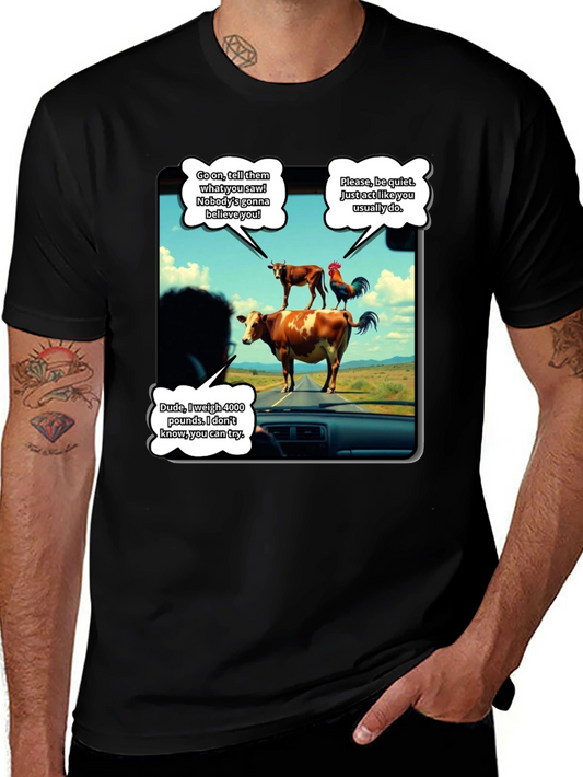 Talking Animals Graphic T-Shirt - Novelty Tee