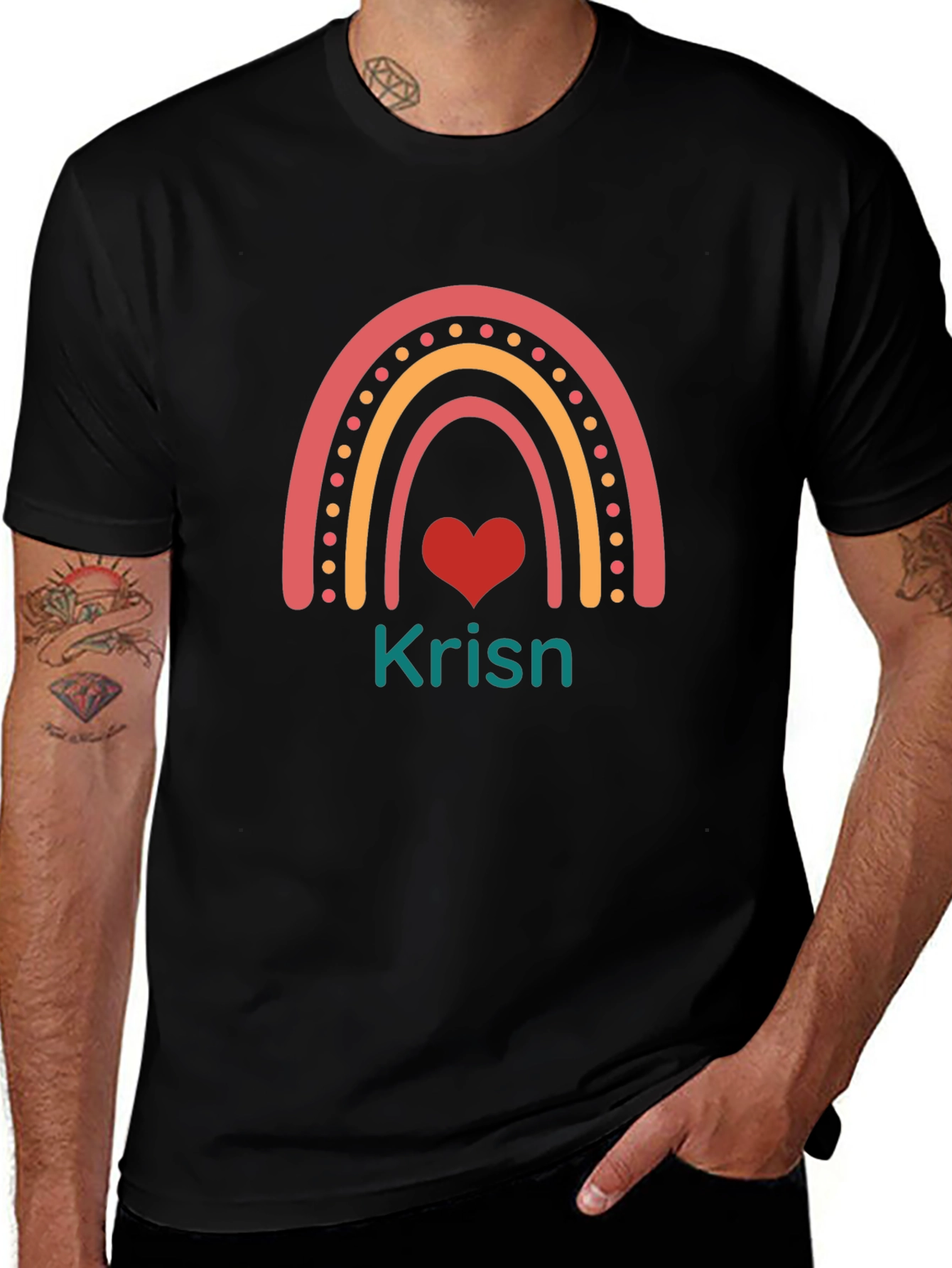 Rainbow Heart Graphic Tee - Krisn
