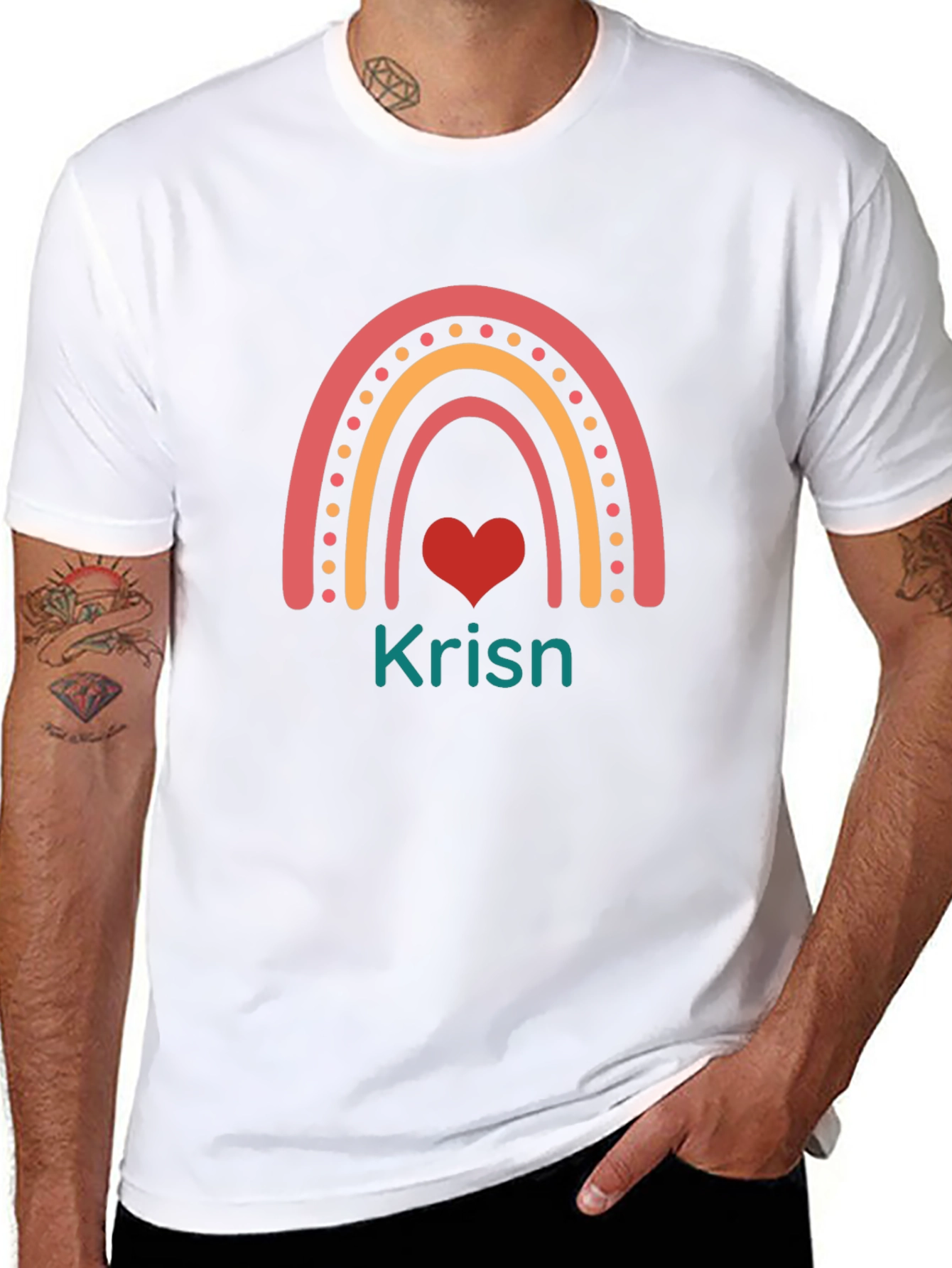 Rainbow Heart Graphic Tee - Krisn