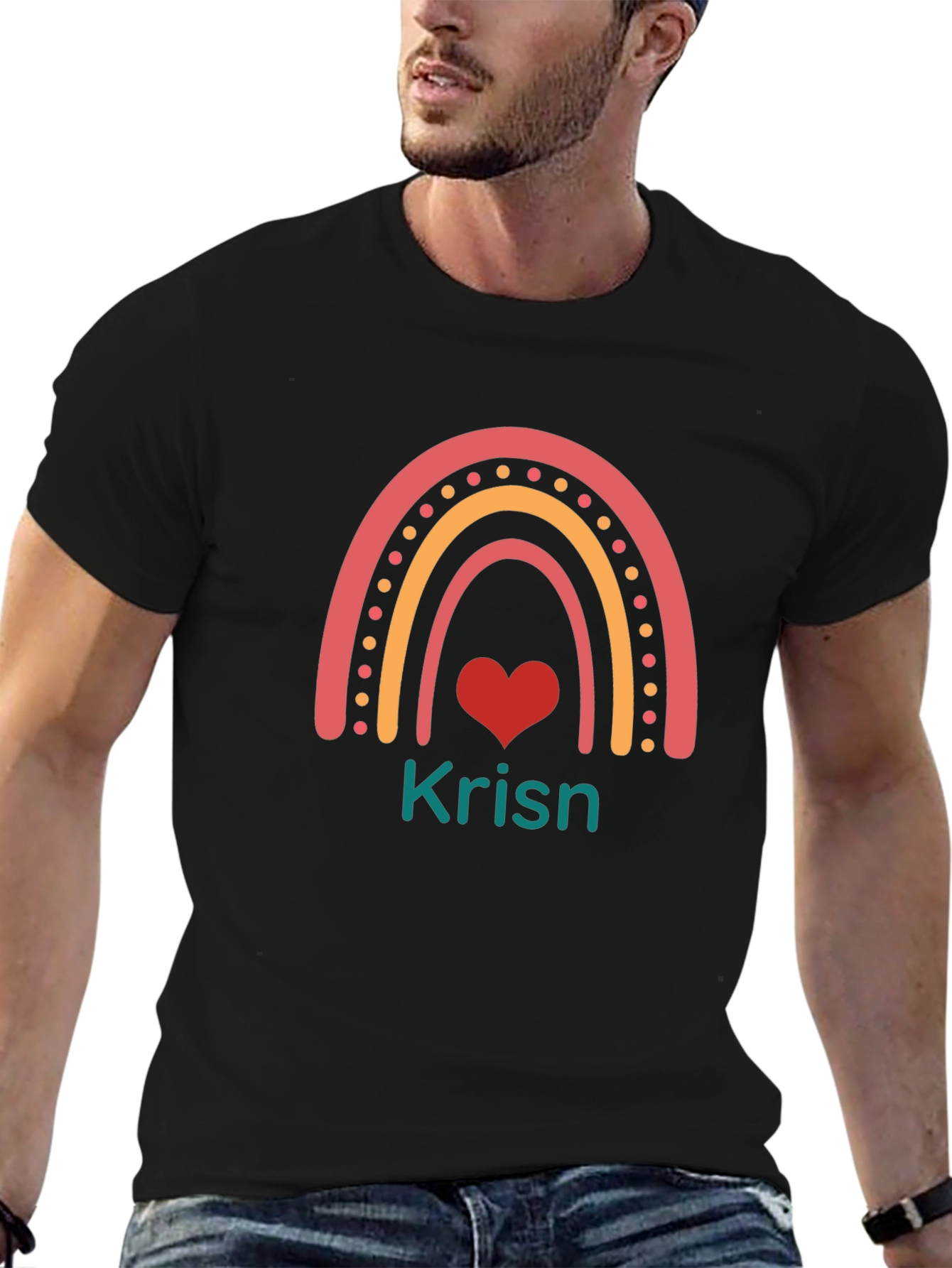 Rainbow Heart Graphic Tee - Krisn