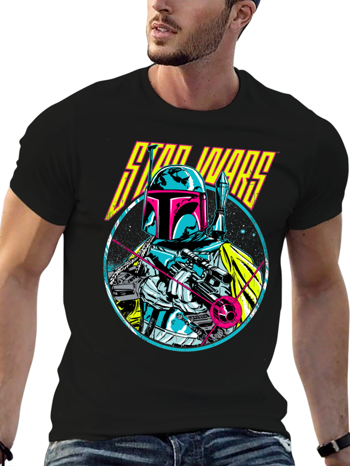 Retro Star Wars Boba Fett Graphic T-Shirt