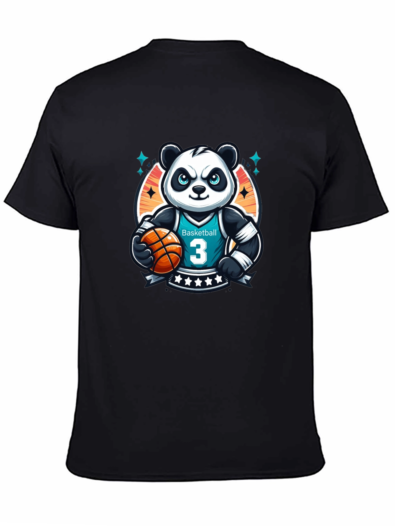 Basketball Panda T-Shirt - Black