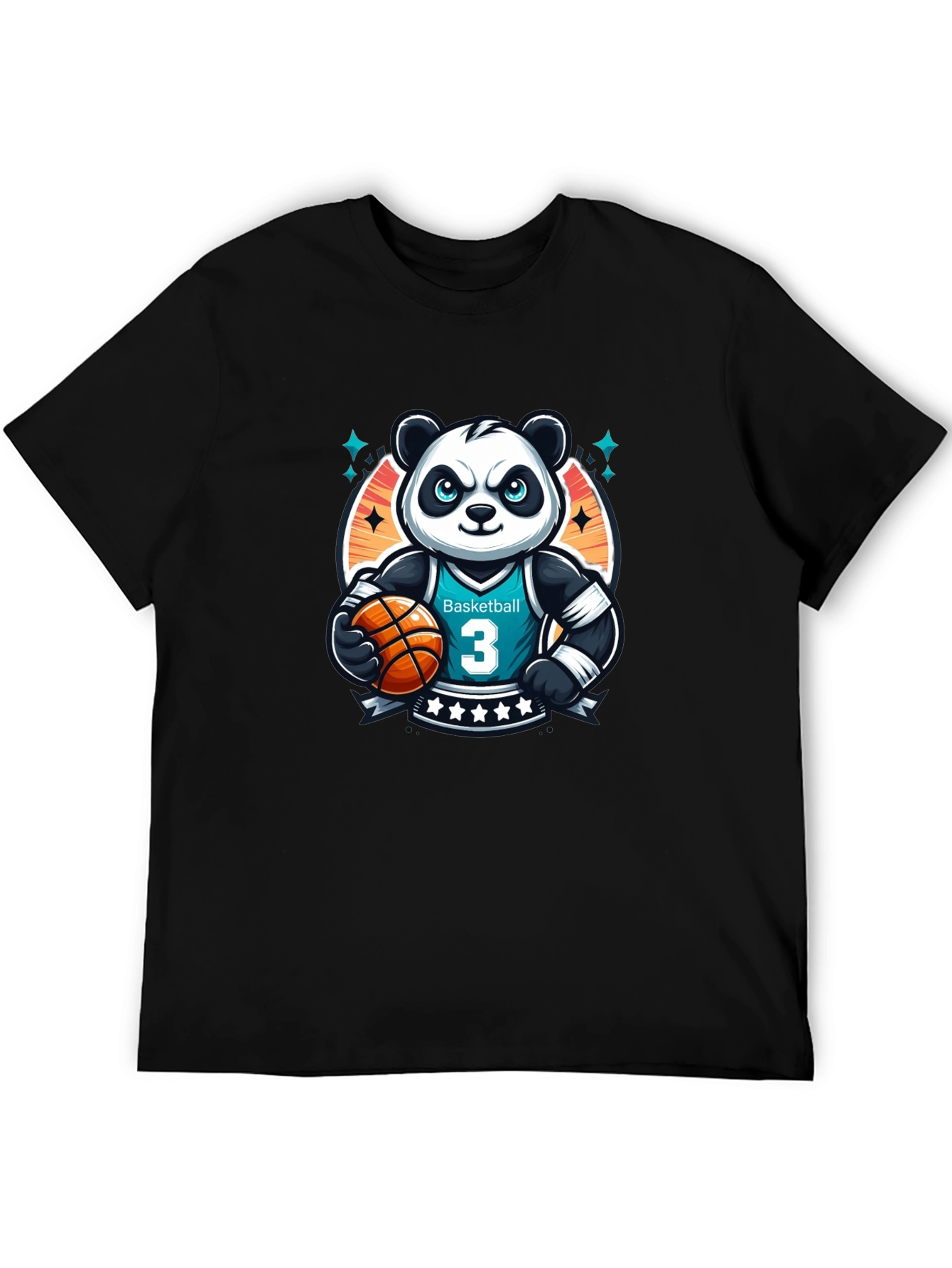 Basketball Panda T-Shirt - Black