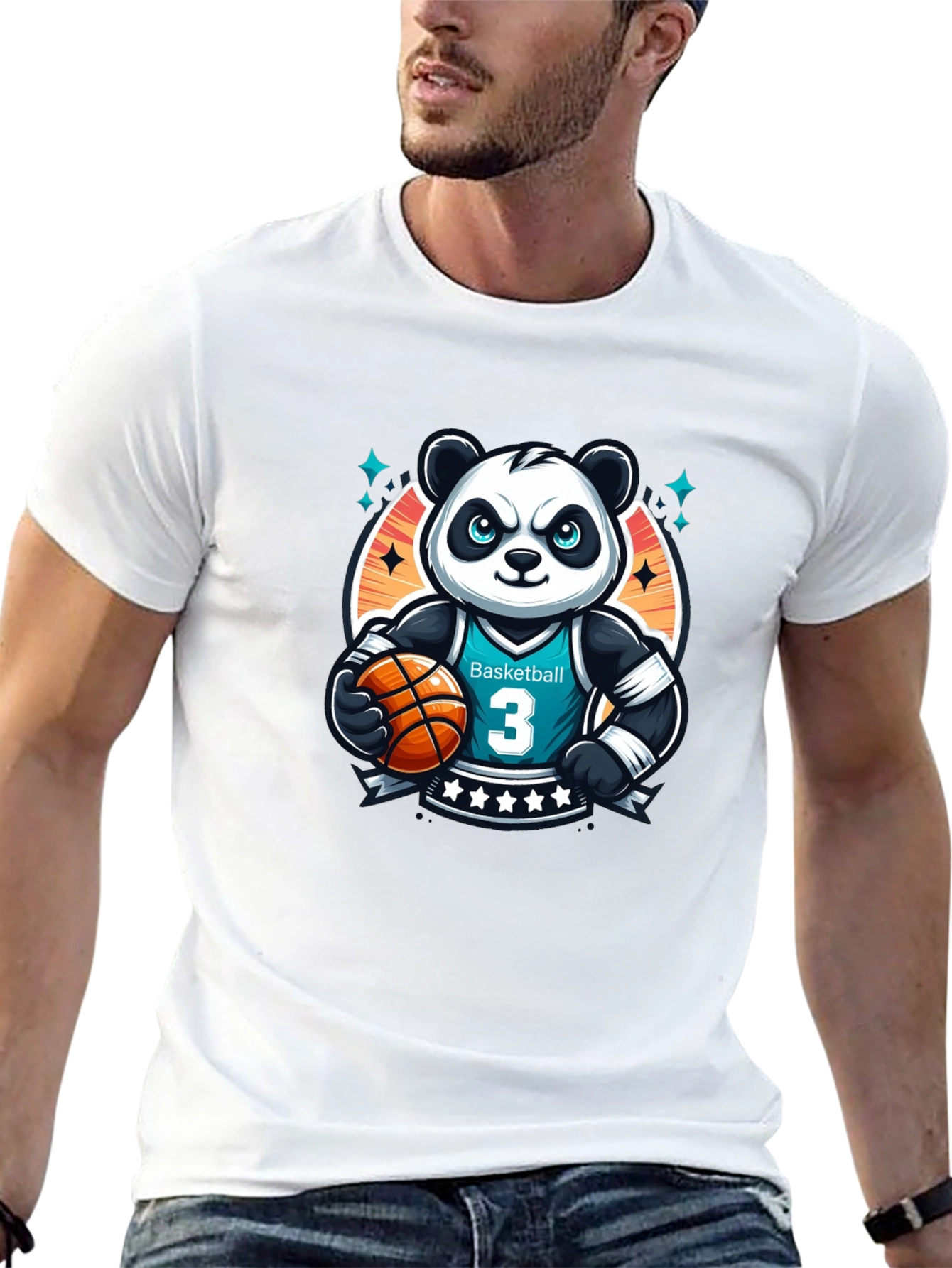 Basketball Panda T-Shirt - Black