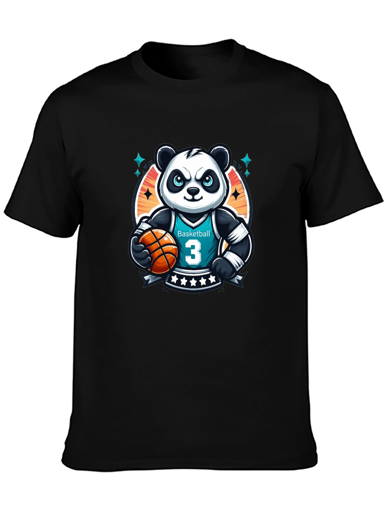 Basketball Panda T-Shirt - Black