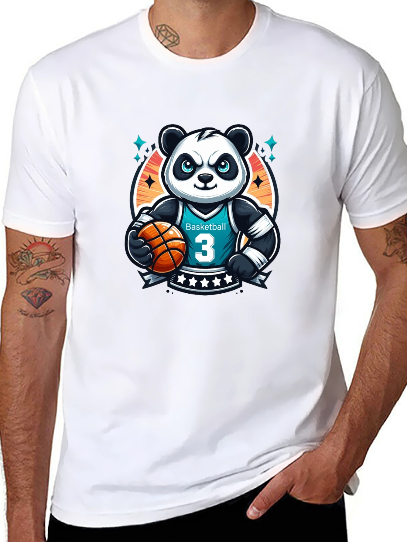 Basketball Panda T-Shirt - Black
