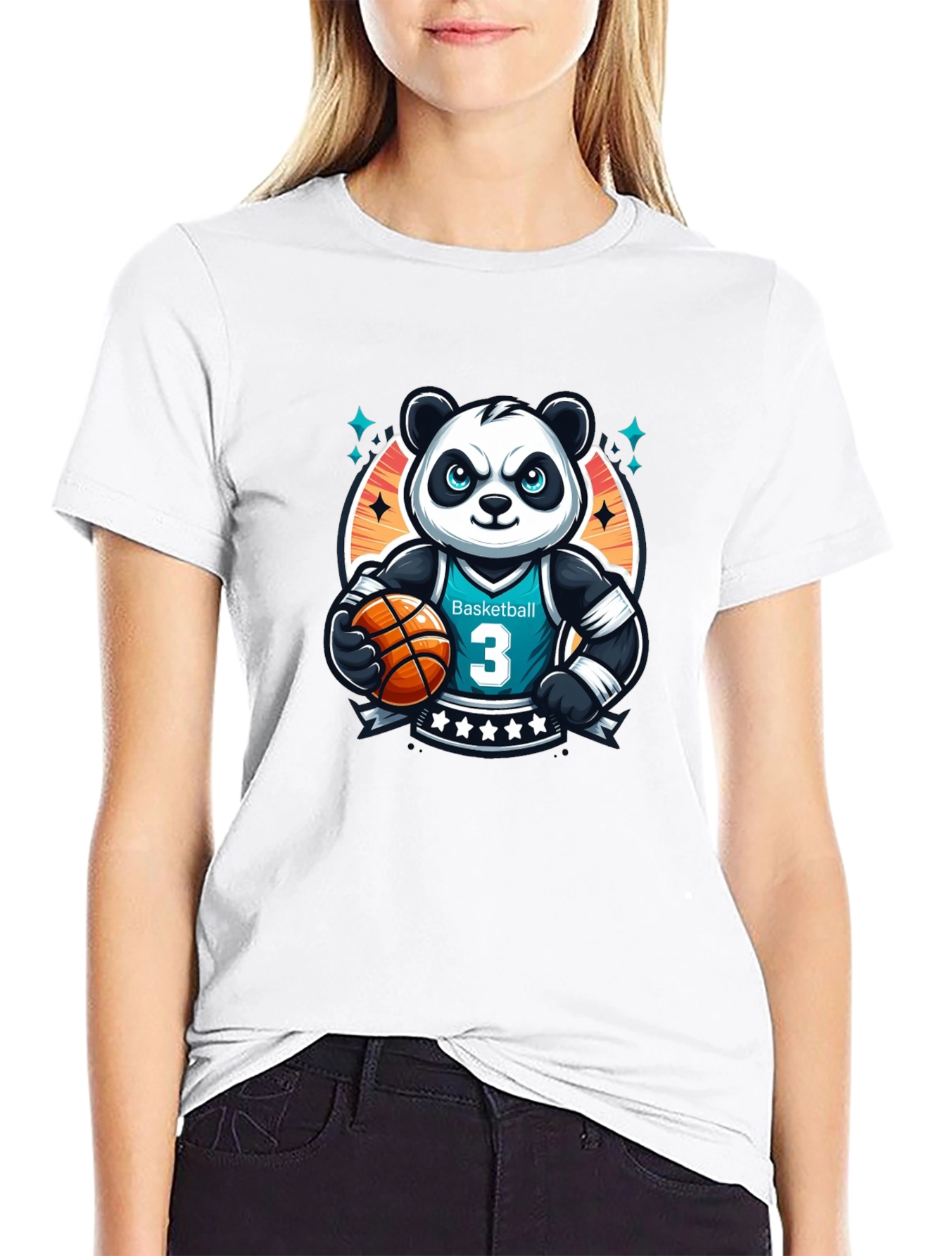Basketball Panda T-Shirt - Black