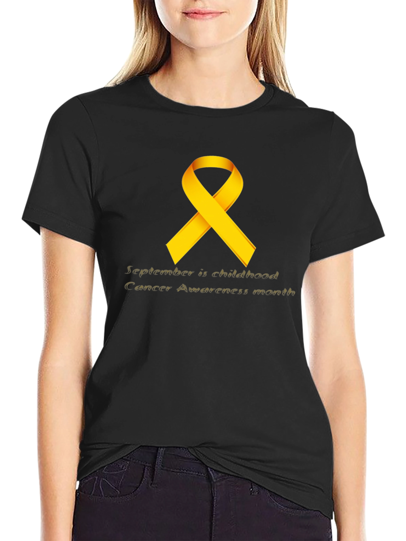 Childhood Cancer Awareness T-Shirt - Gold Ribbon