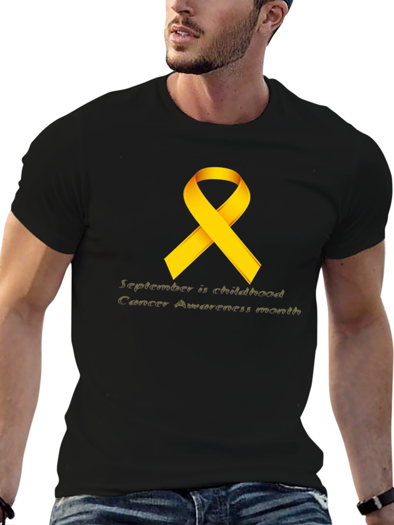 Childhood Cancer Awareness T-Shirt - Gold Ribbon