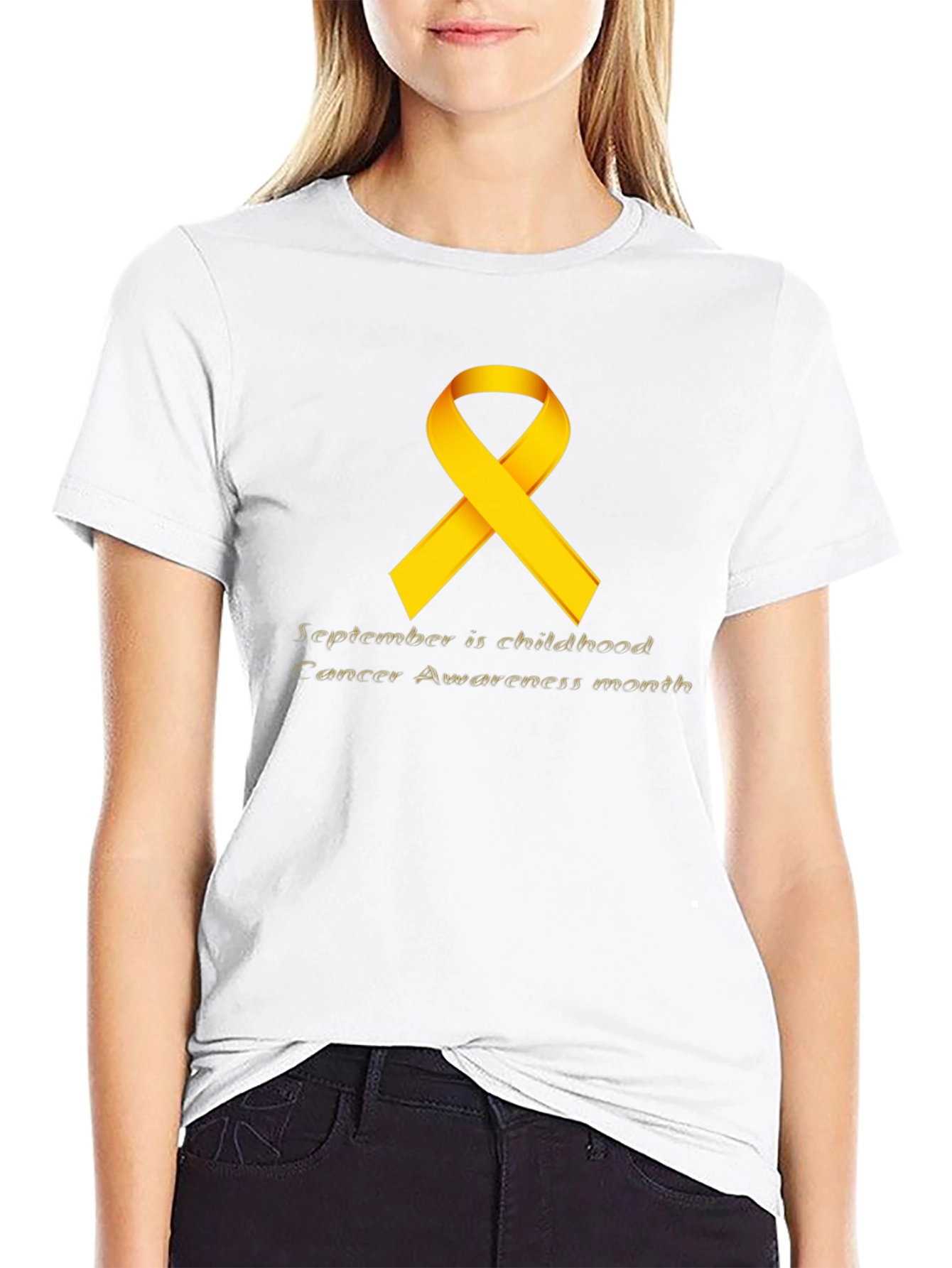 Childhood Cancer Awareness T-Shirt - Gold Ribbon