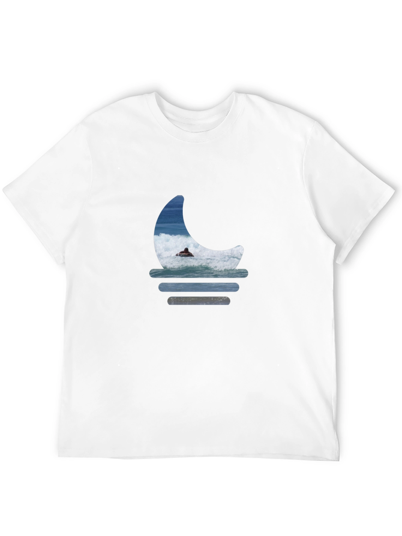 Surfer Moon Graphic Tee - Relaxed Fit Black T-Shirt