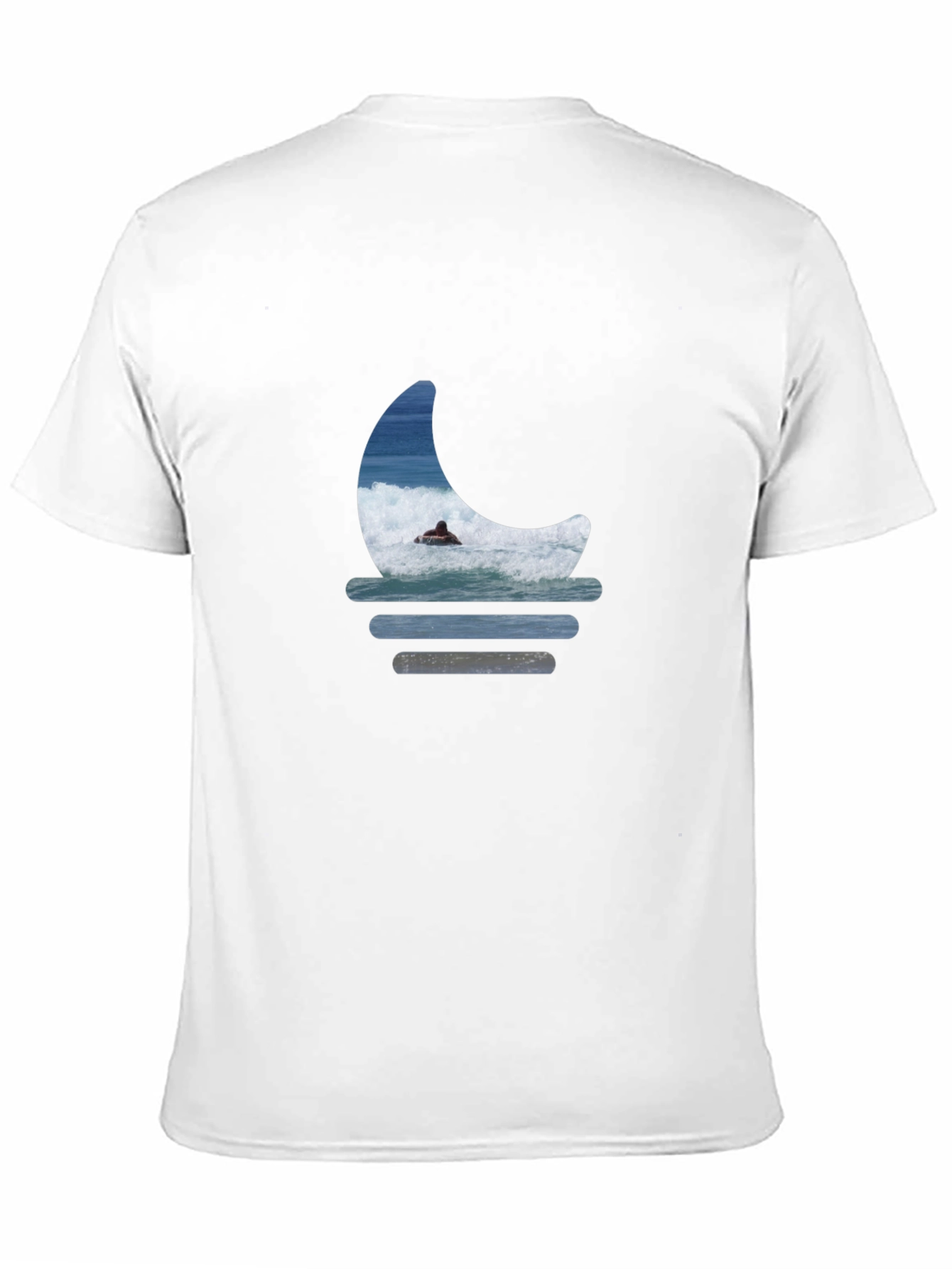 Surfer Moon Graphic Tee - Relaxed Fit Black T-Shirt