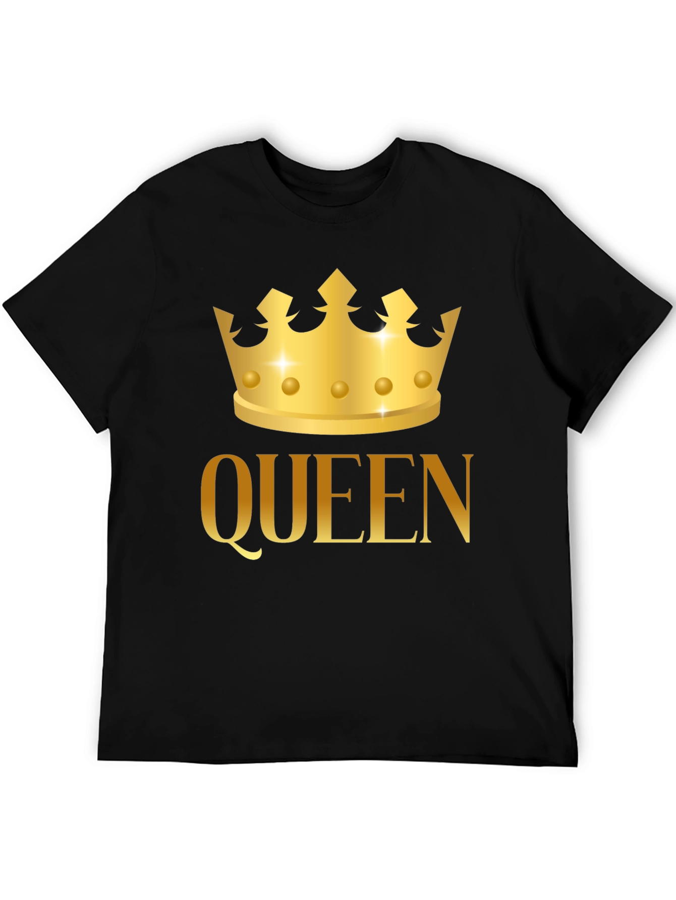 Queen Crown Graphic Tee - Gold Print