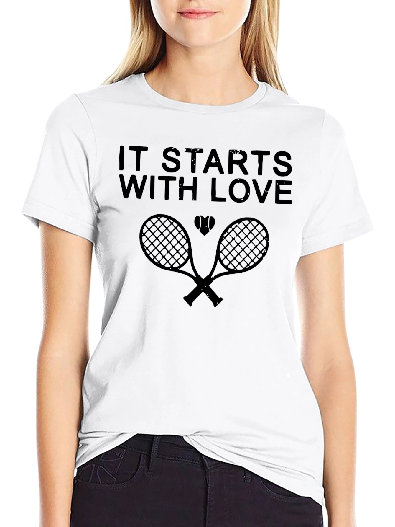 Tennis Love T-Shirt -  It Starts With Love Design
