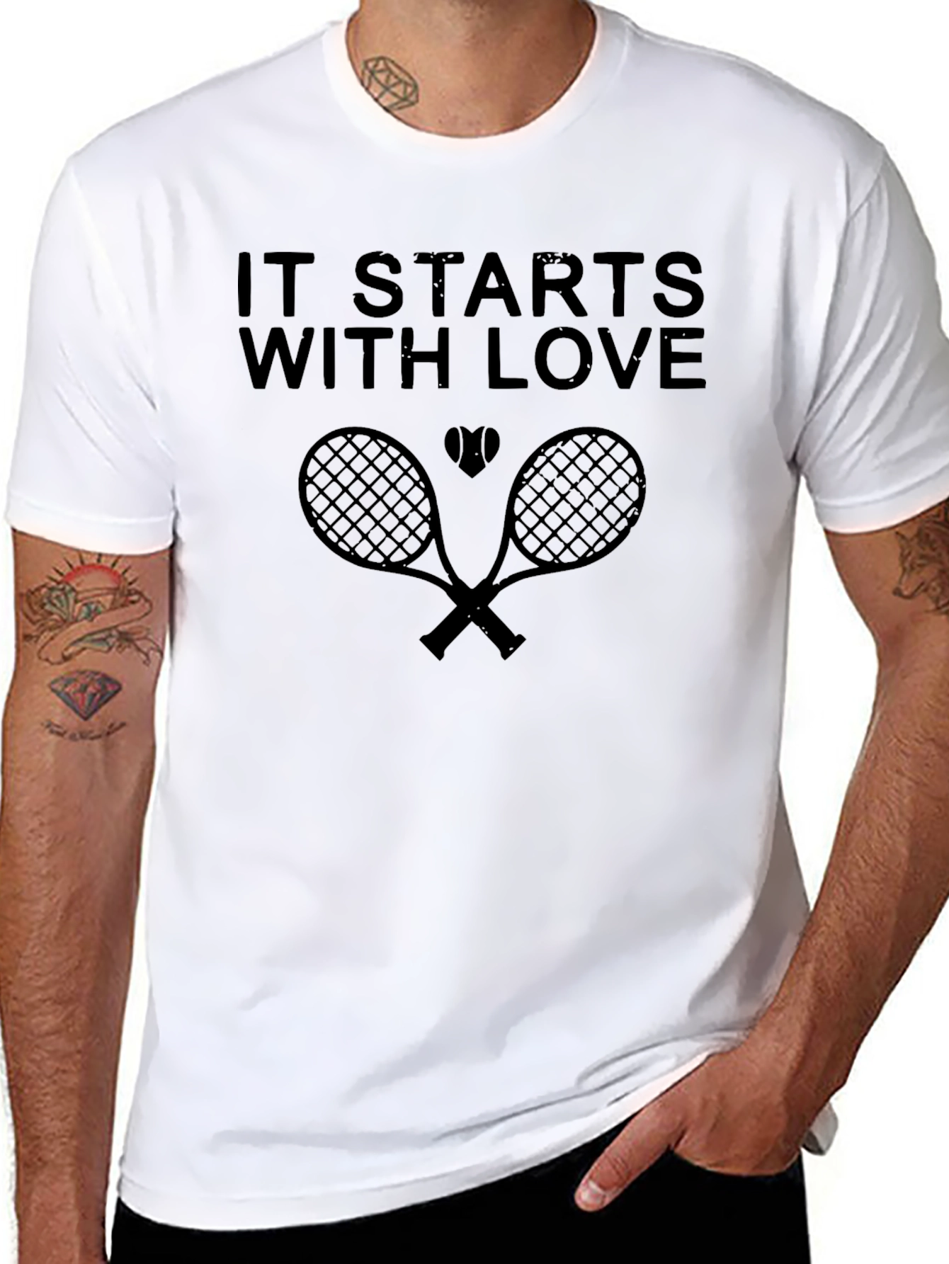 Tennis Love T-Shirt -  It Starts With Love Design