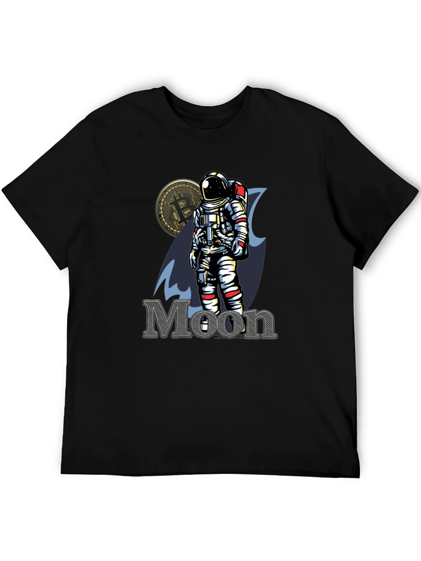 Bitcoin to the Moon Black T-Shirt