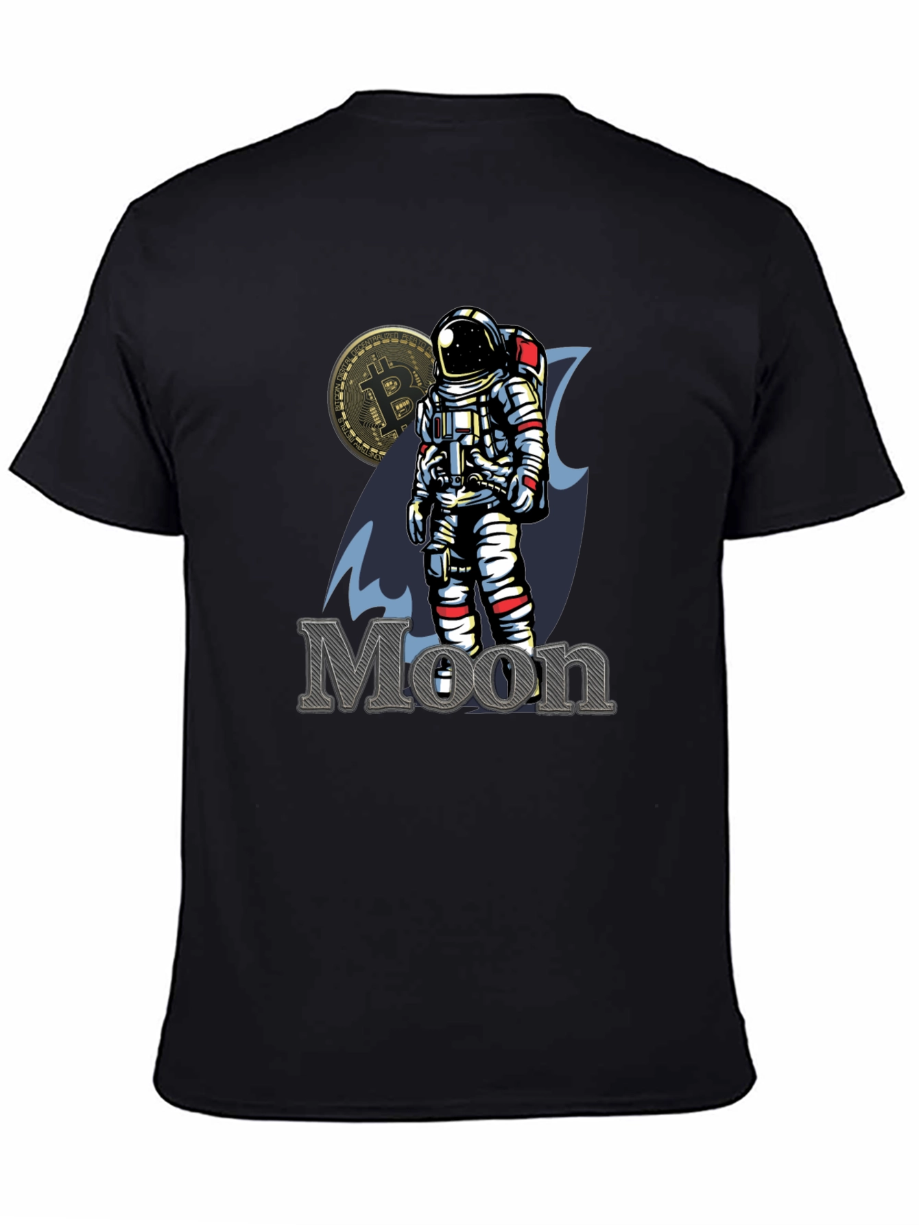 Bitcoin to the Moon Black T-Shirt