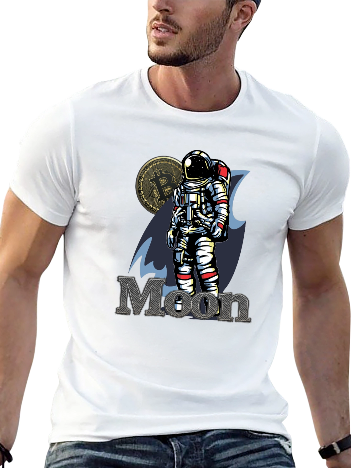 Bitcoin to the Moon Black T-Shirt