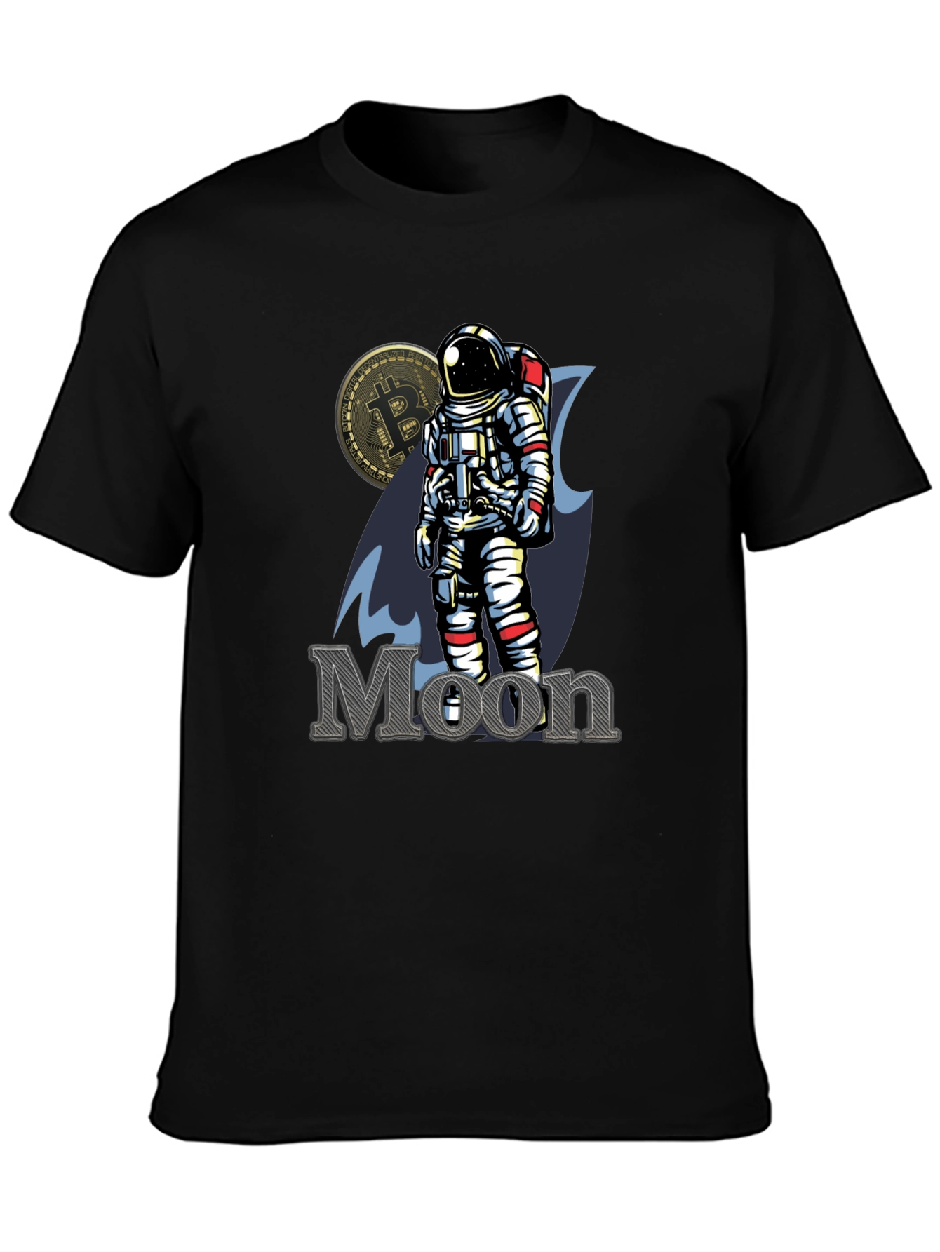 Bitcoin to the Moon Black T-Shirt