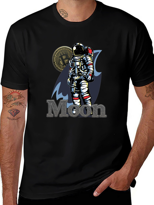Bitcoin to the Moon Black T-Shirt