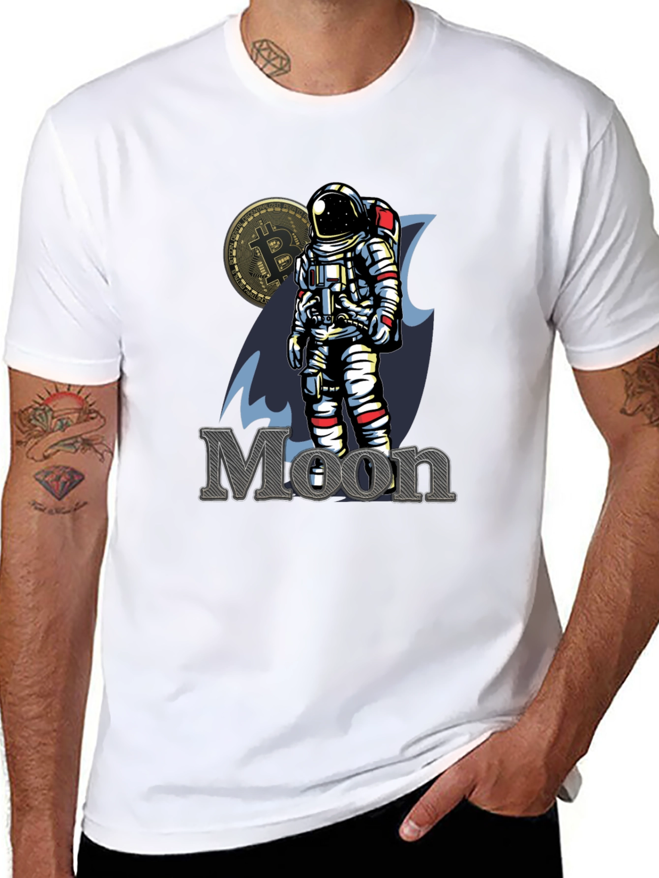 Bitcoin to the Moon Black T-Shirt