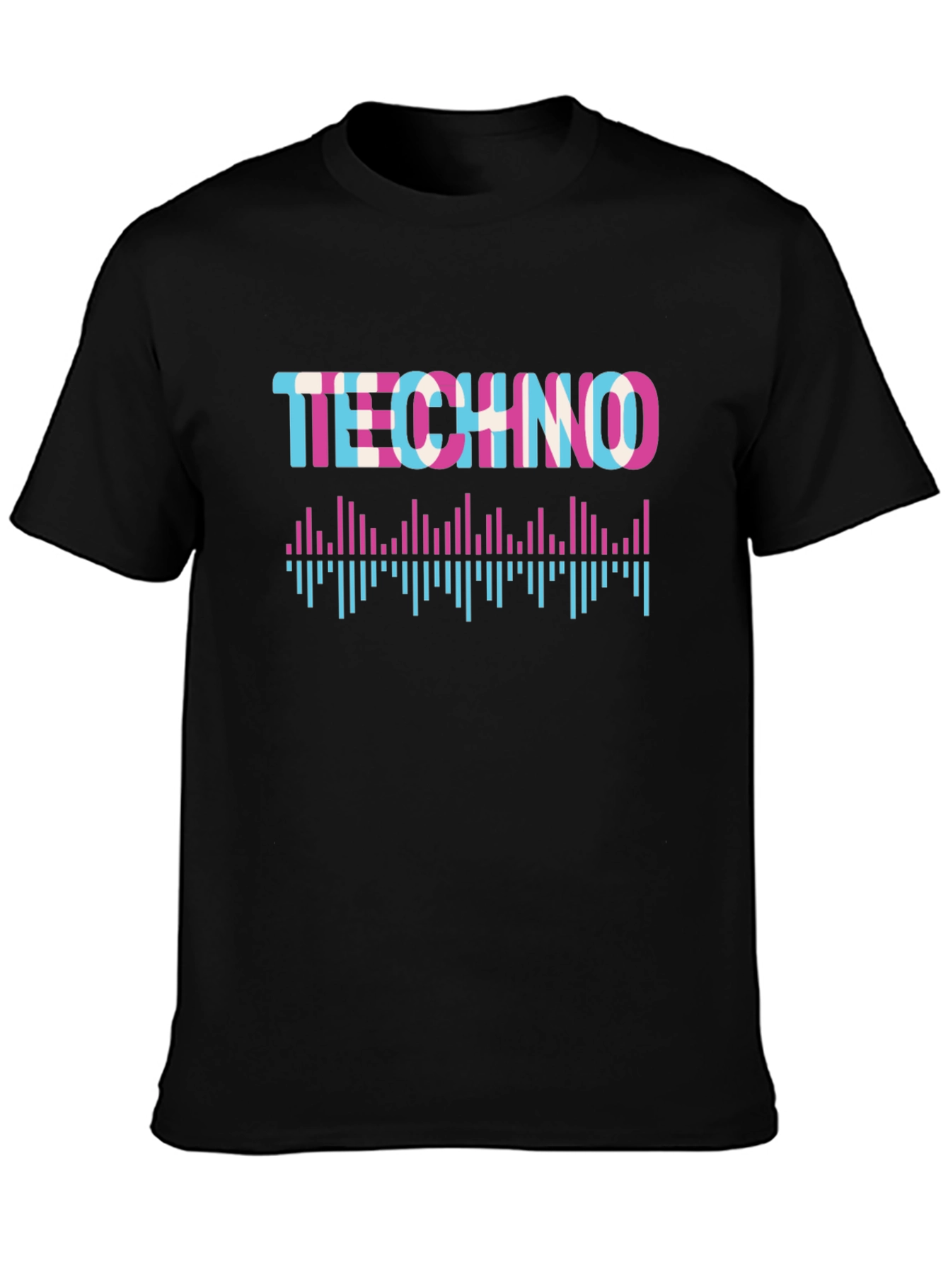 Techno Music Black Graphic T-Shirt