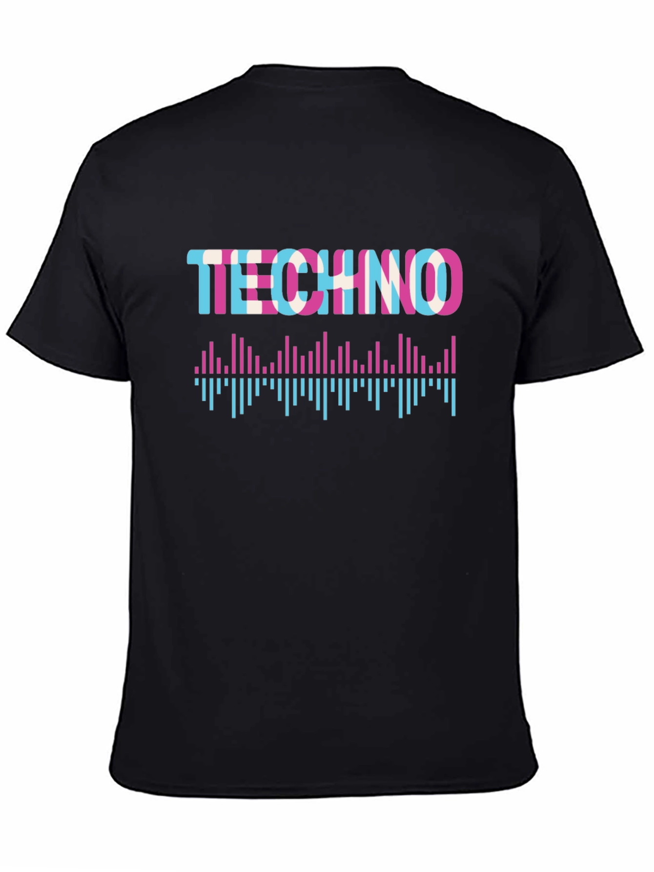 Techno Music Black Graphic T-Shirt