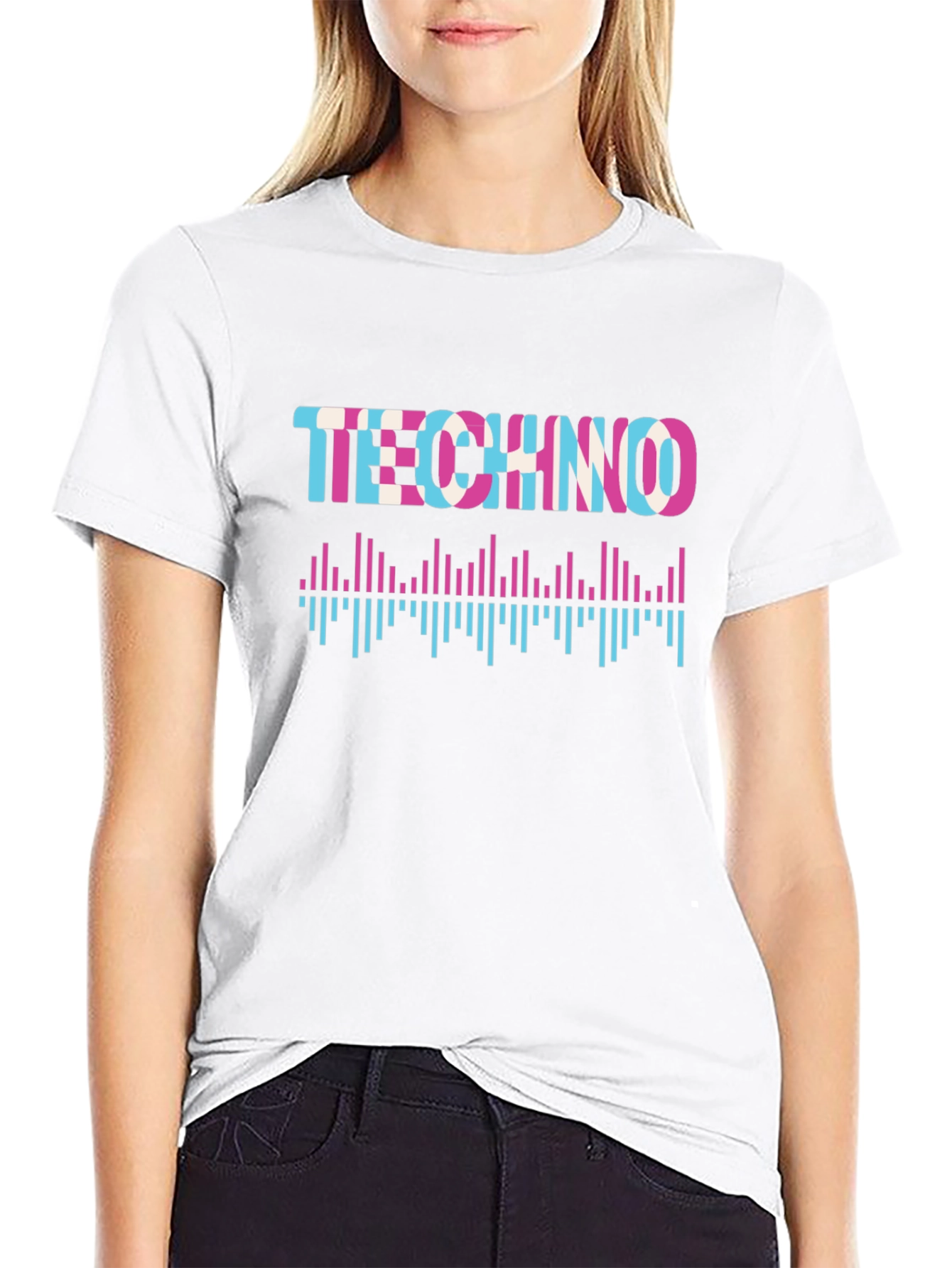 Techno Music Black Graphic T-Shirt