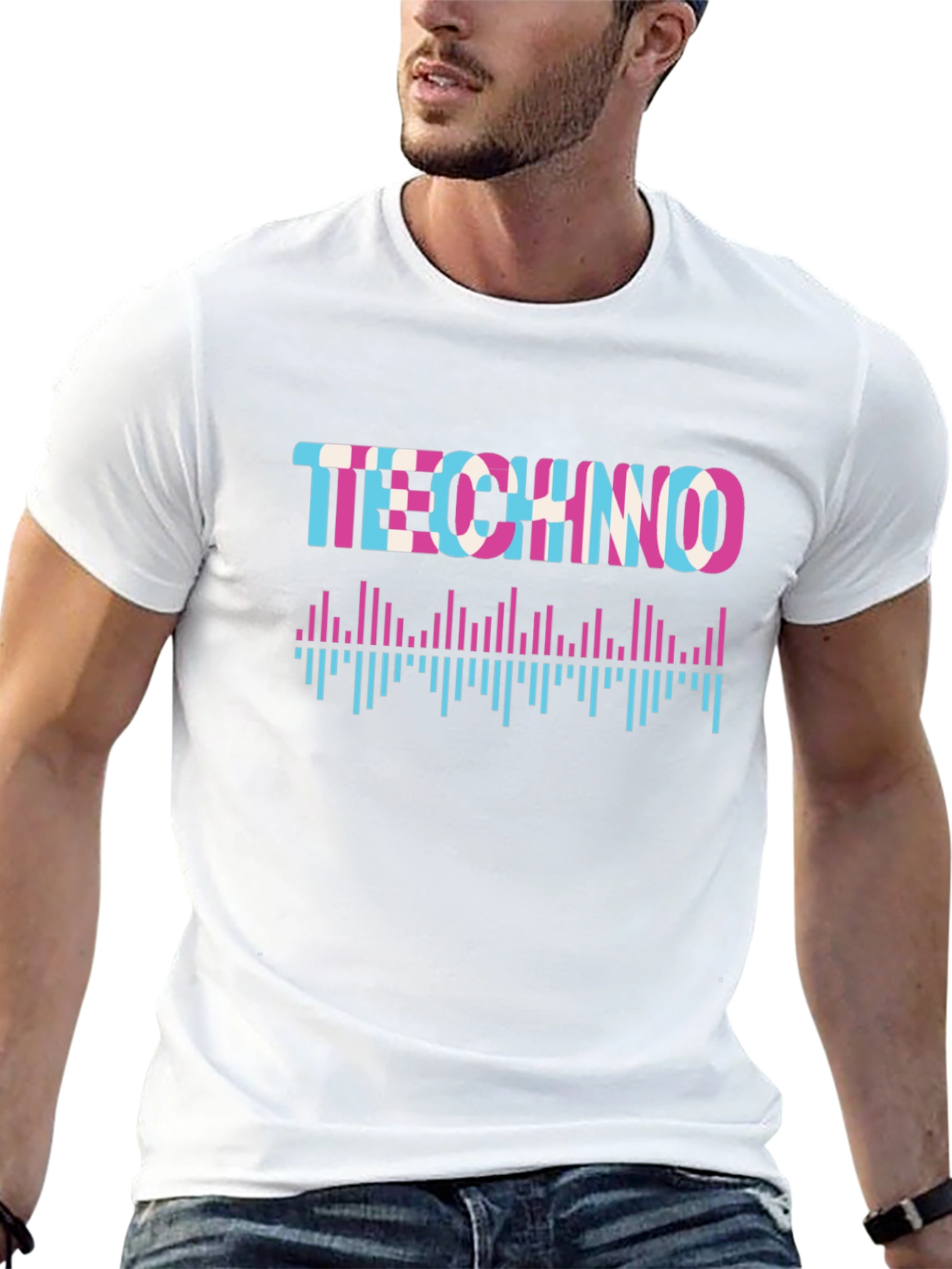 Techno Music Black Graphic T-Shirt