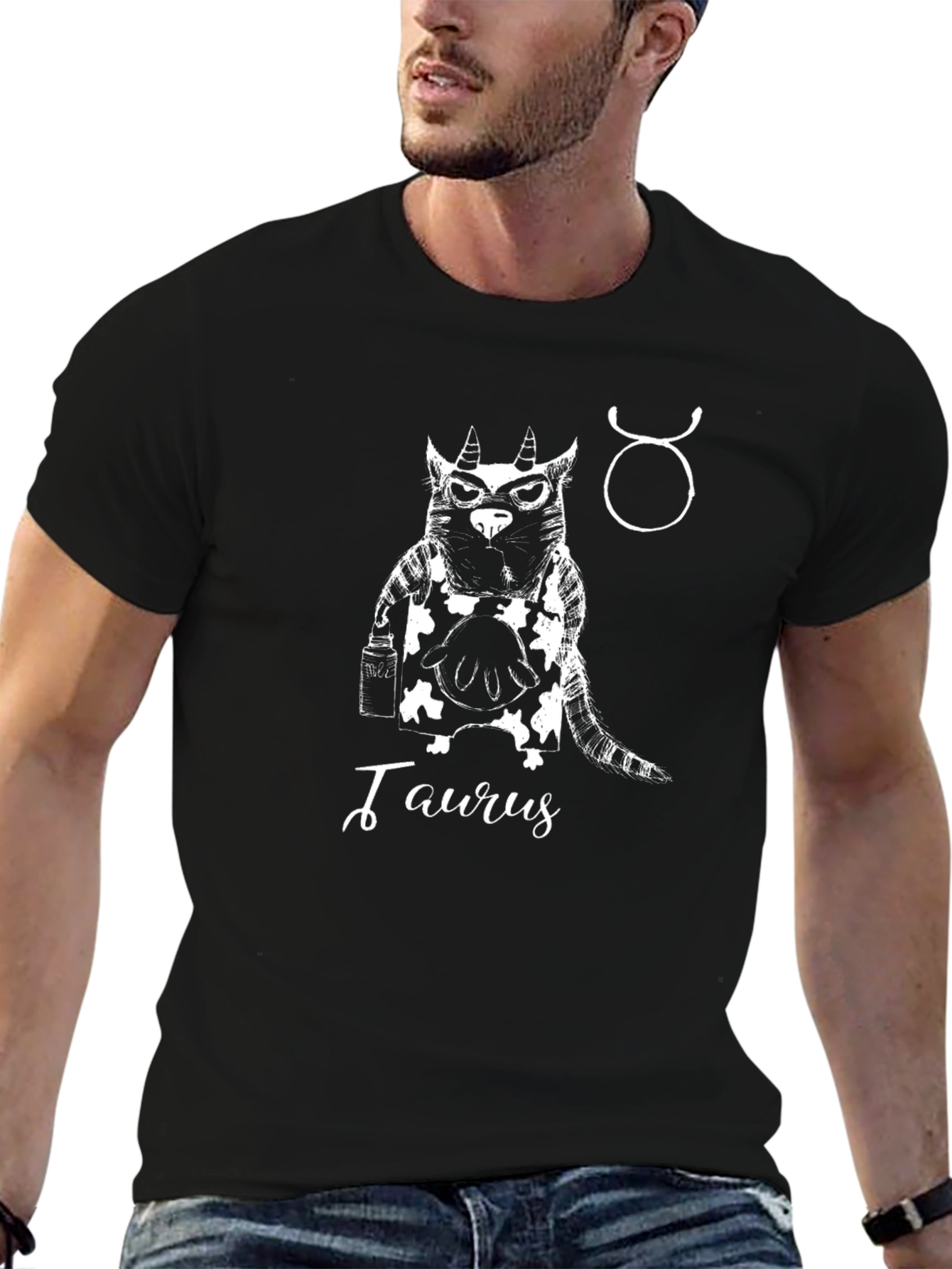 Taurus Zodiac Black Graphic Tee