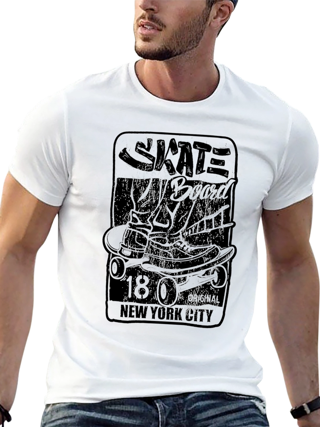Skate New York City Graphic Print Tee