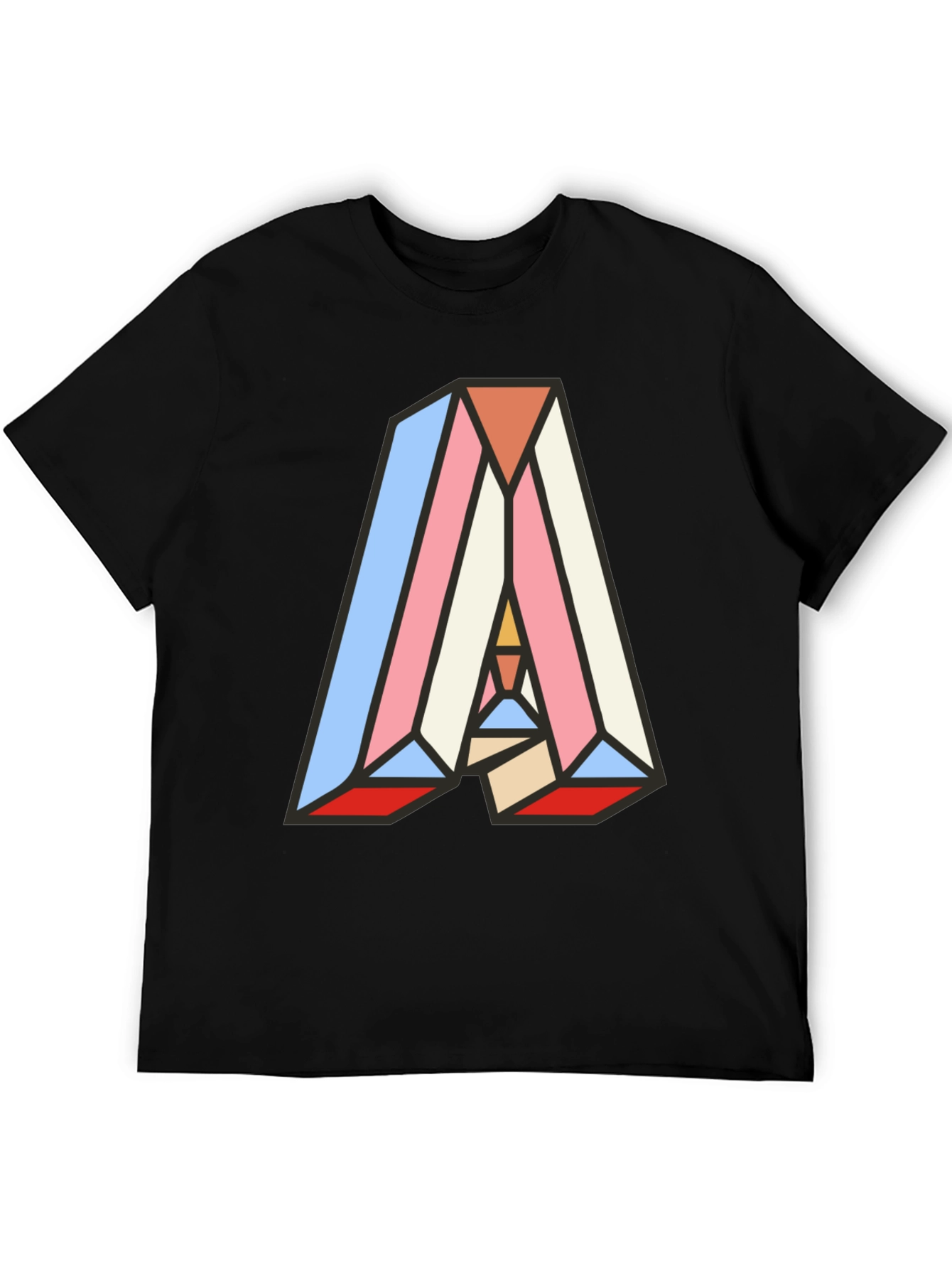 Abstract Geometric Letter A Graphic T-Shirt