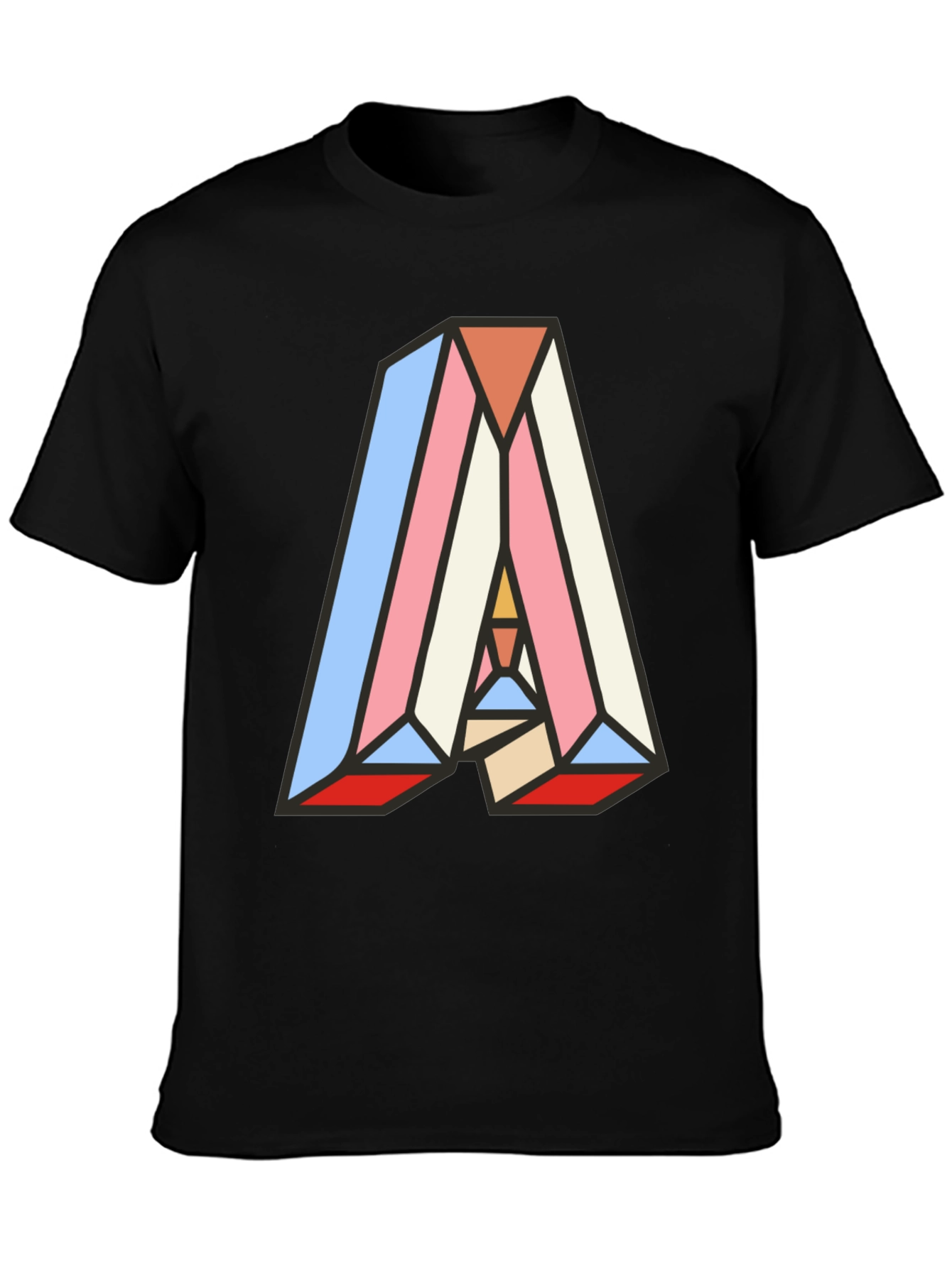 Abstract Geometric Letter A Graphic T-Shirt