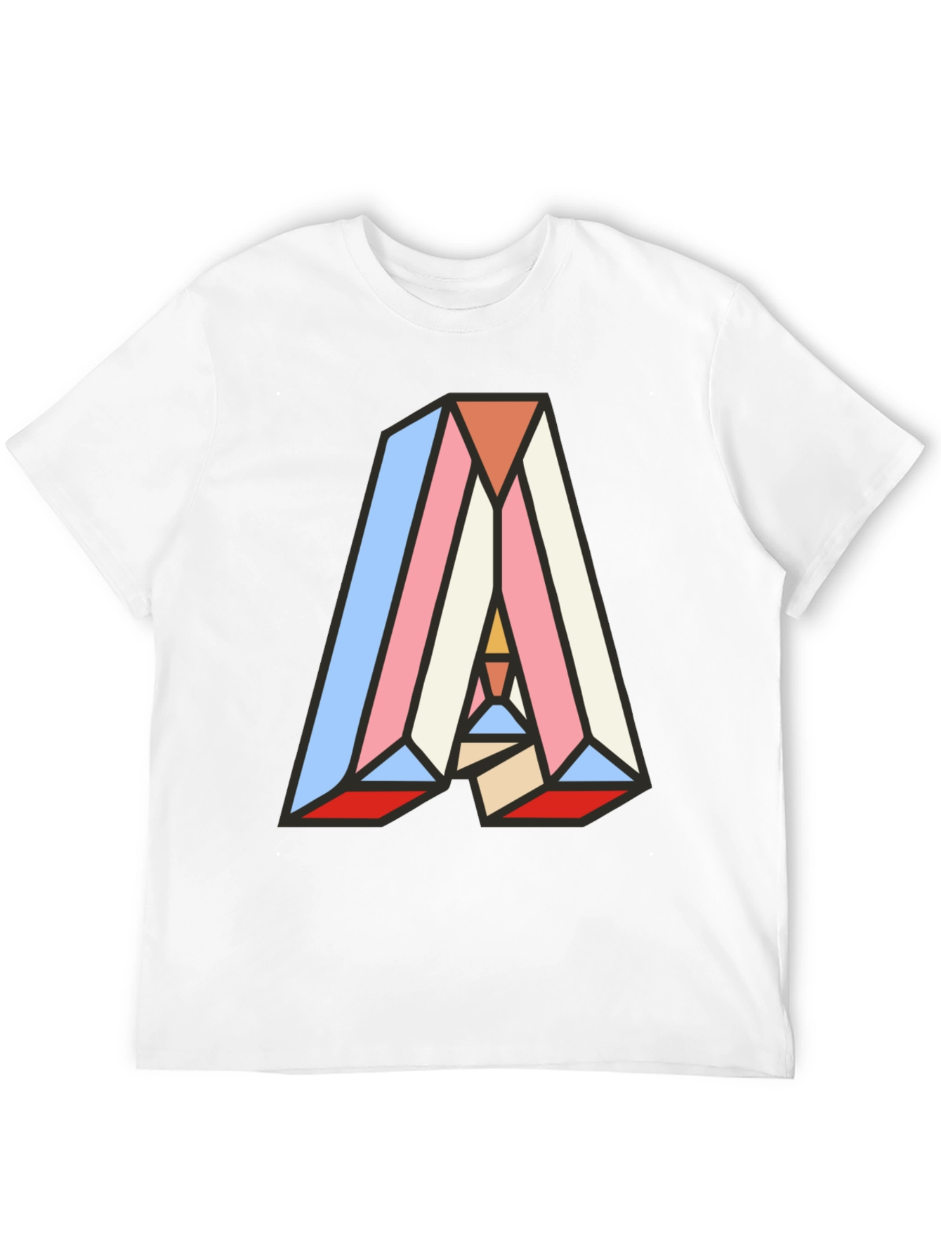Abstract Geometric Letter A Graphic T-Shirt