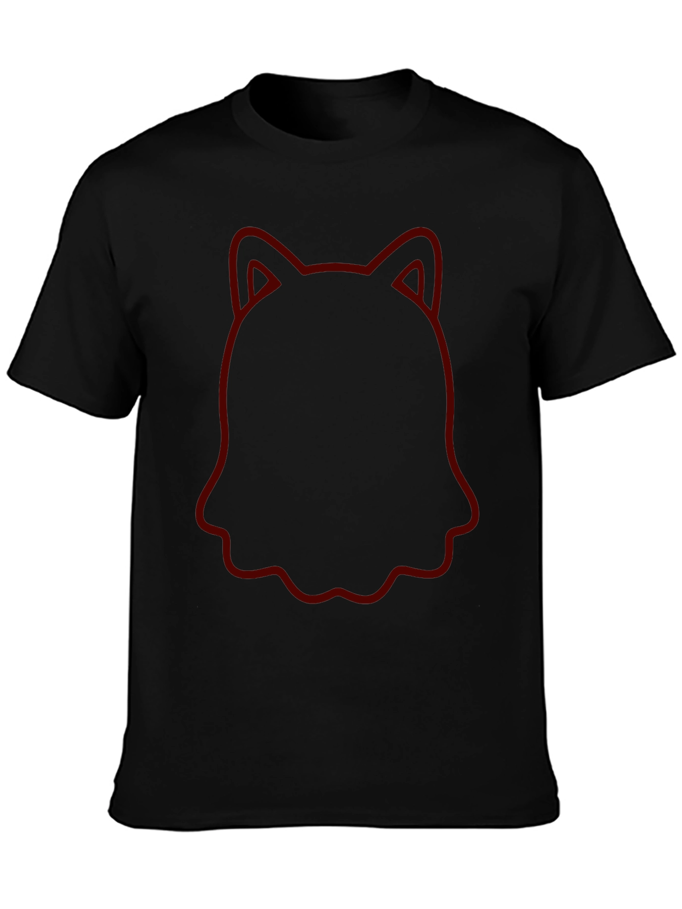 Unique Cat Outline Black T-Shirt