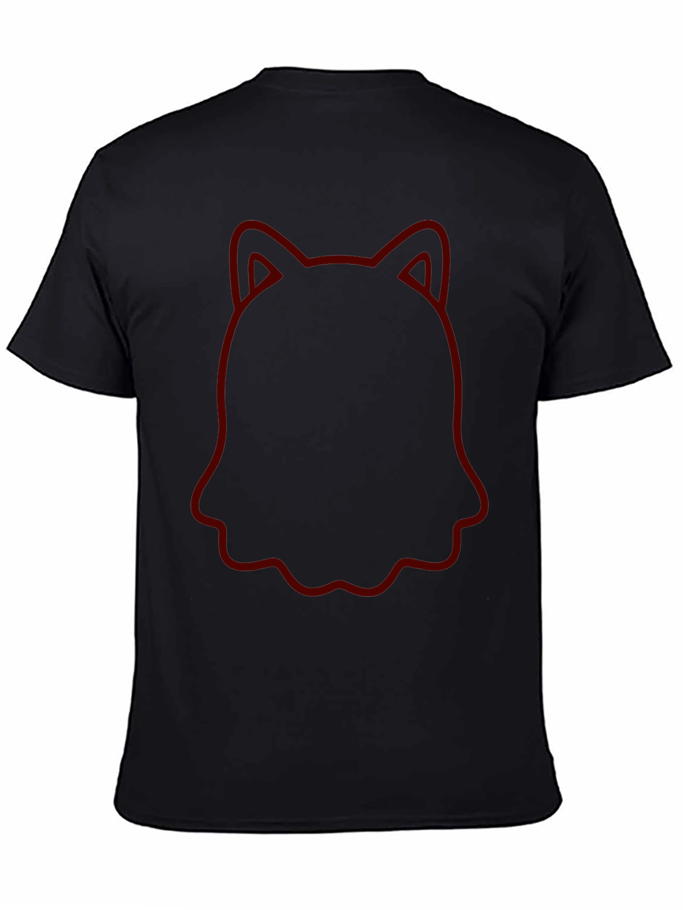 Unique Cat Outline Black T-Shirt