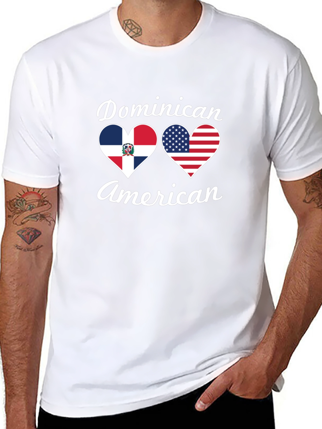 Dominican American Pride T-Shirt - Black