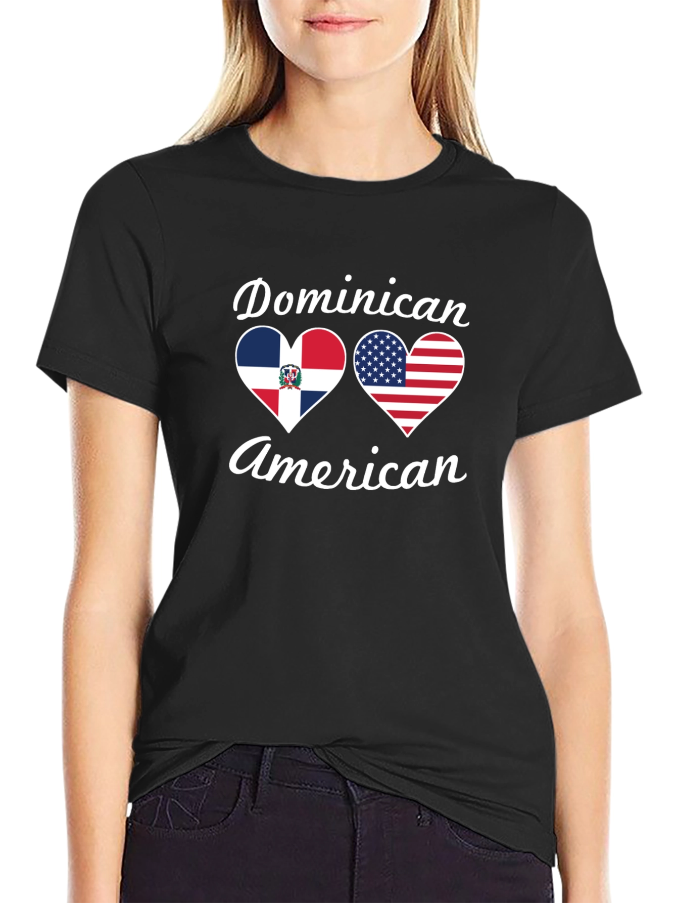 Dominican American Pride T-Shirt - Black