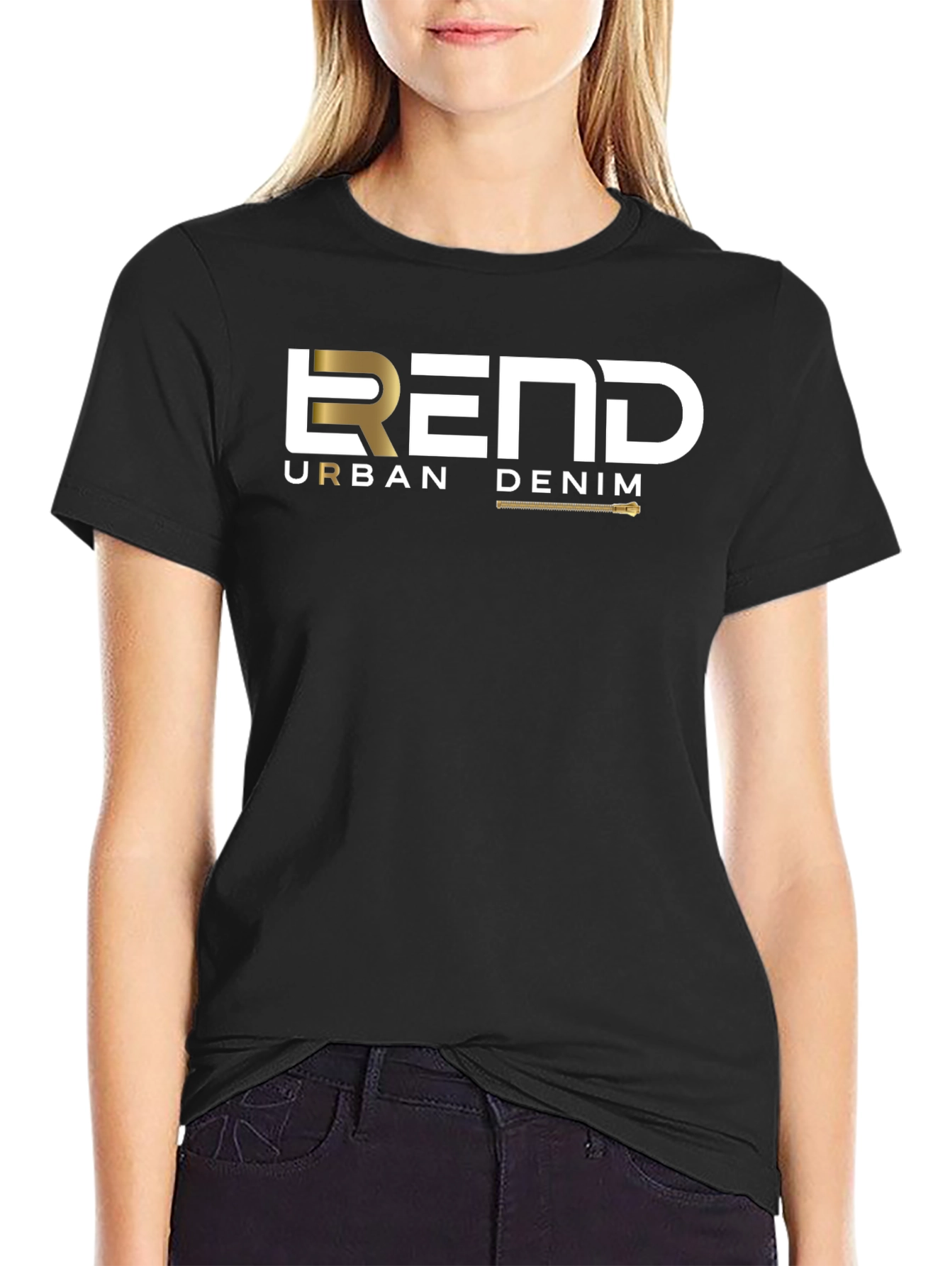REND Urban Denim Graphic T-Shirt - Black