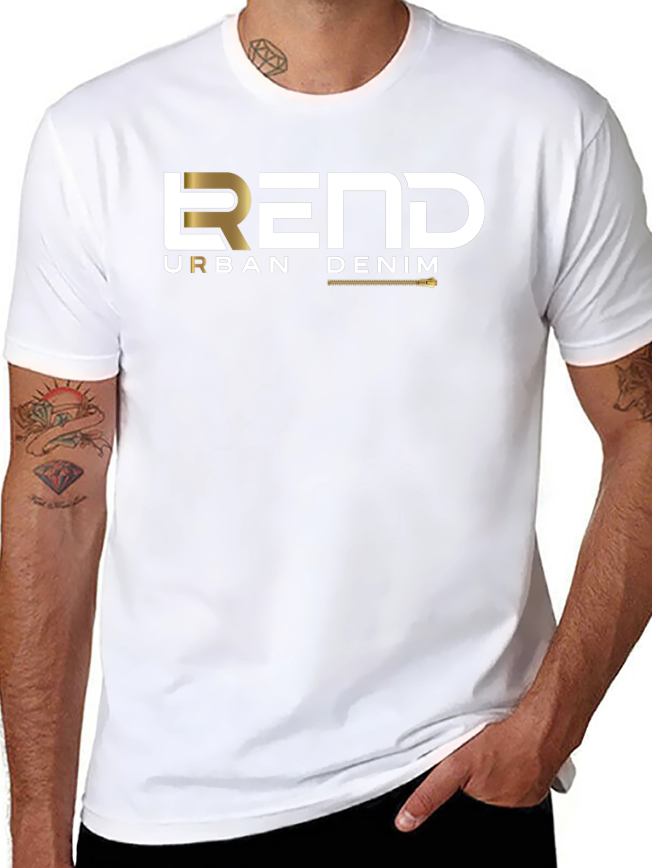 REND Urban Denim Graphic T-Shirt - Black