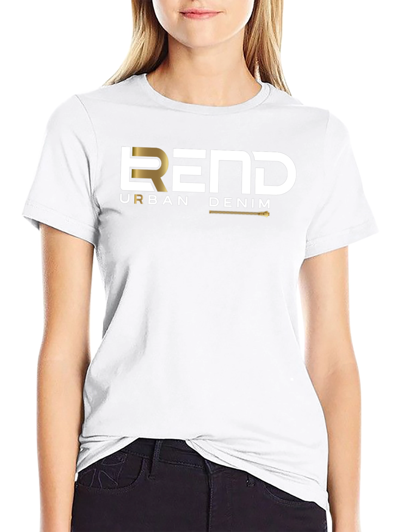 REND Urban Denim Graphic T-Shirt - Black