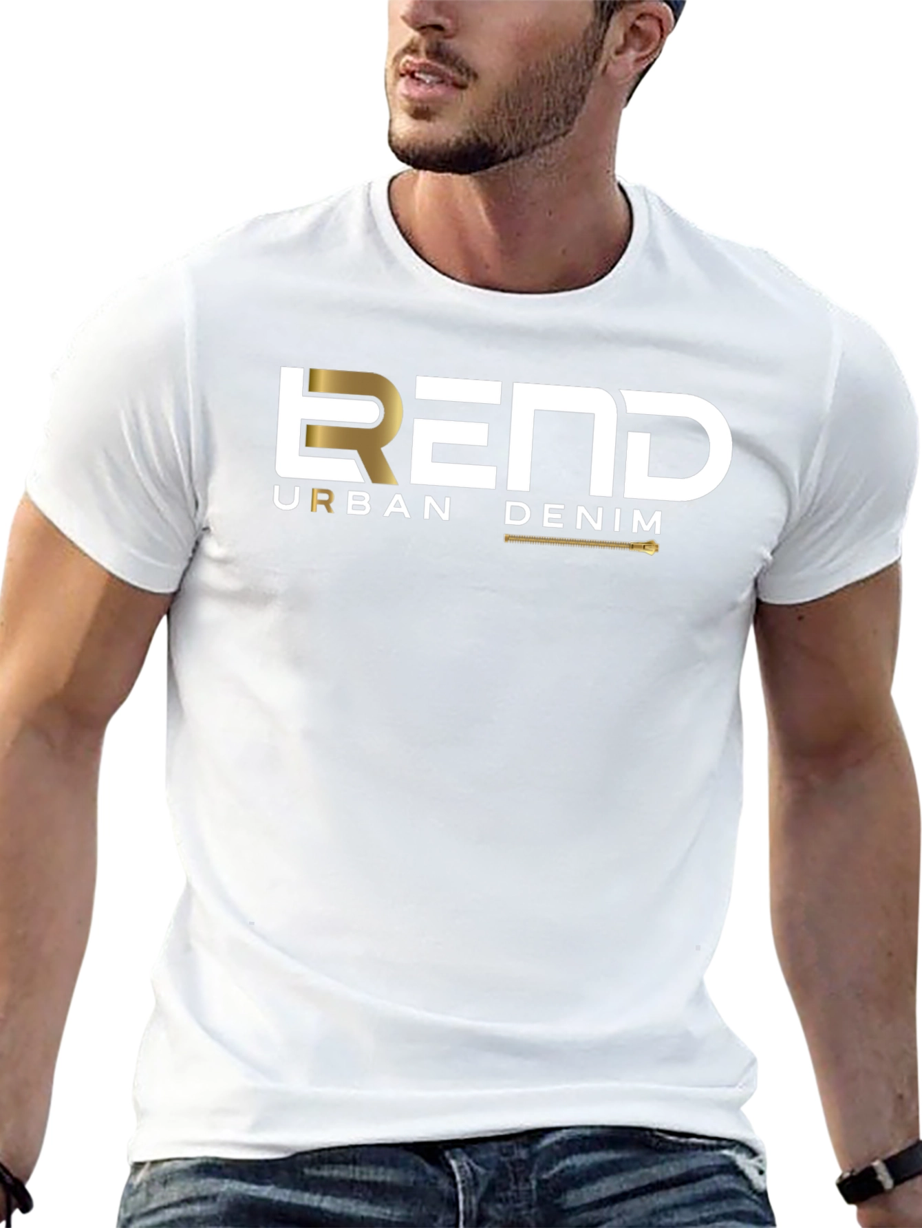 REND Urban Denim Graphic T-Shirt - Black