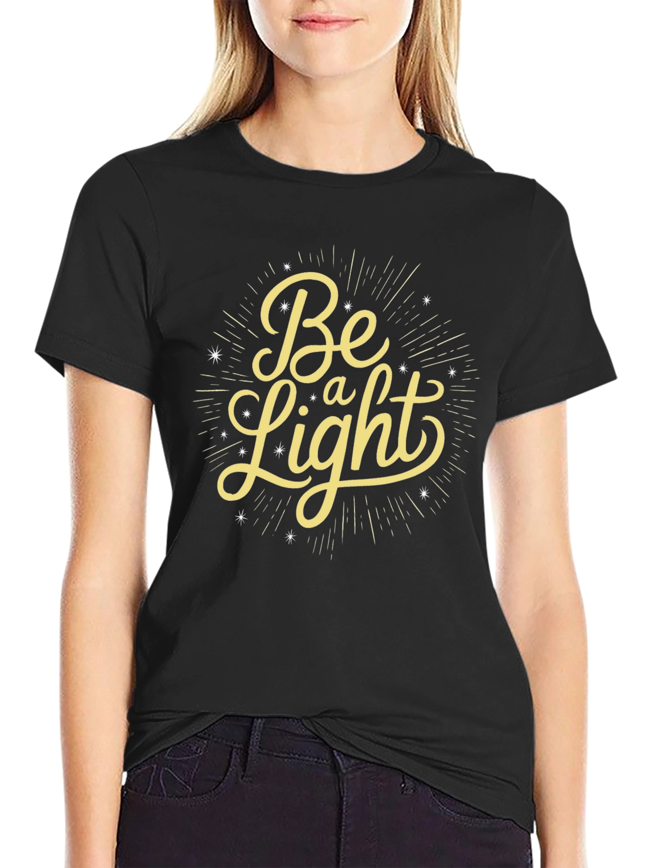 Be a Light Graphic Tee - Black Casual T-Shirt