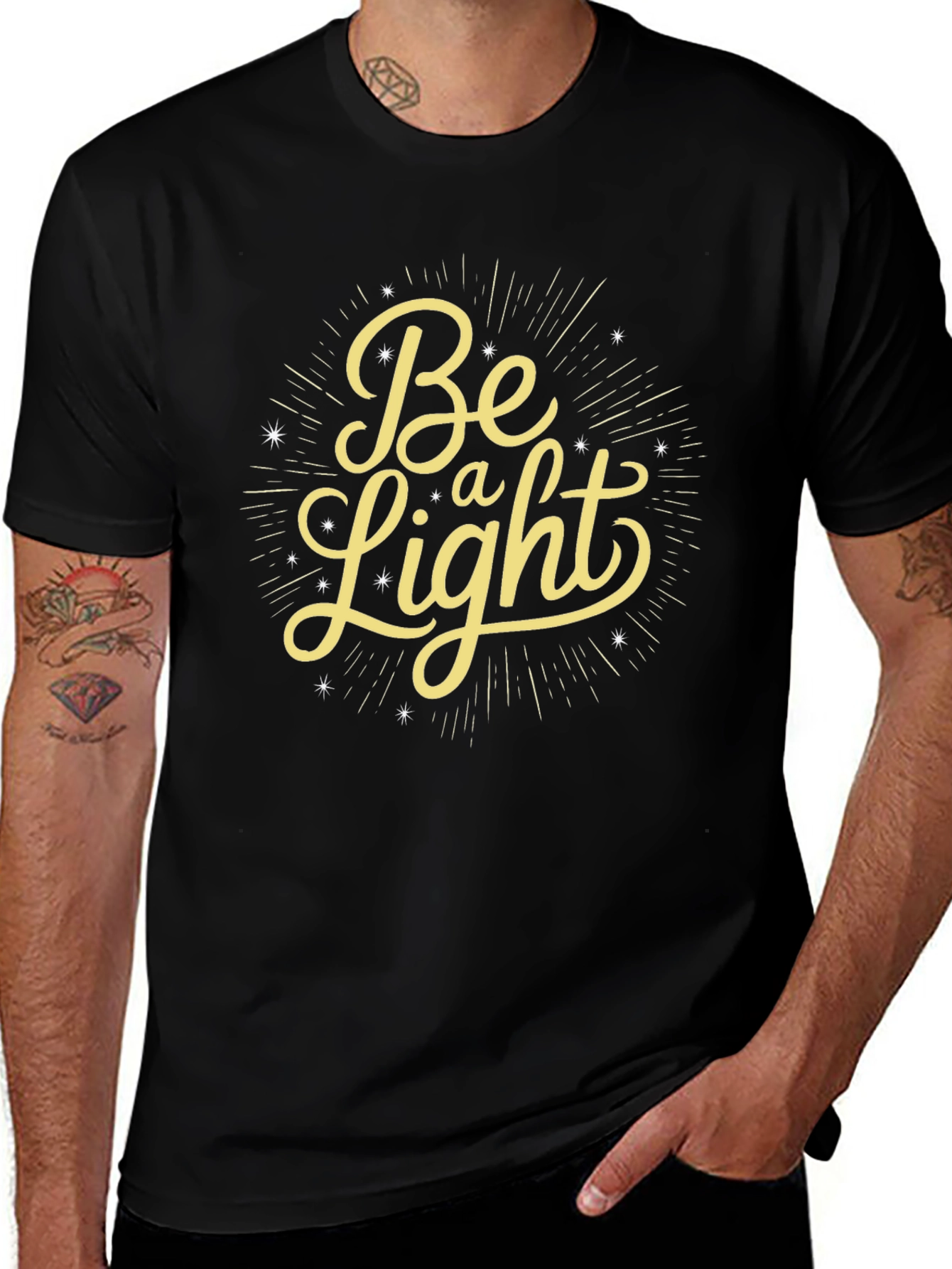 Be a Light Graphic Tee - Black Casual T-Shirt