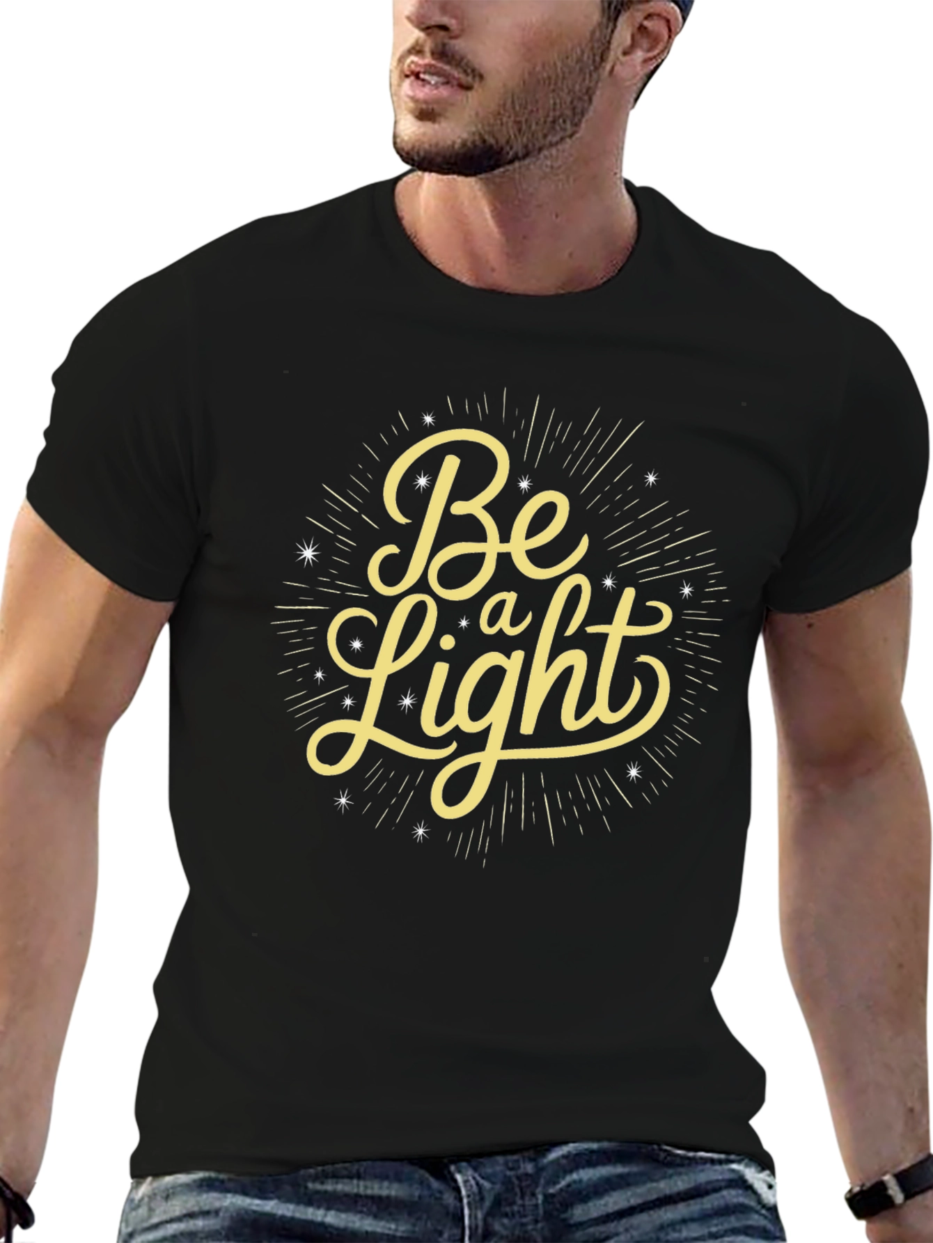 Be a Light Graphic Tee - Black Casual T-Shirt