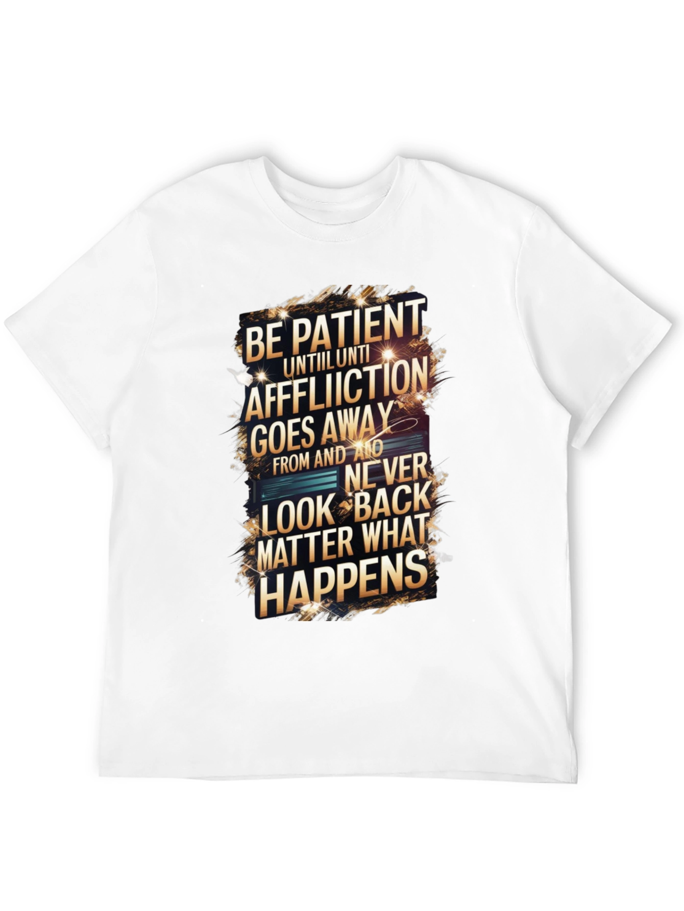 Be Patient Graphic Print Black T-Shirt