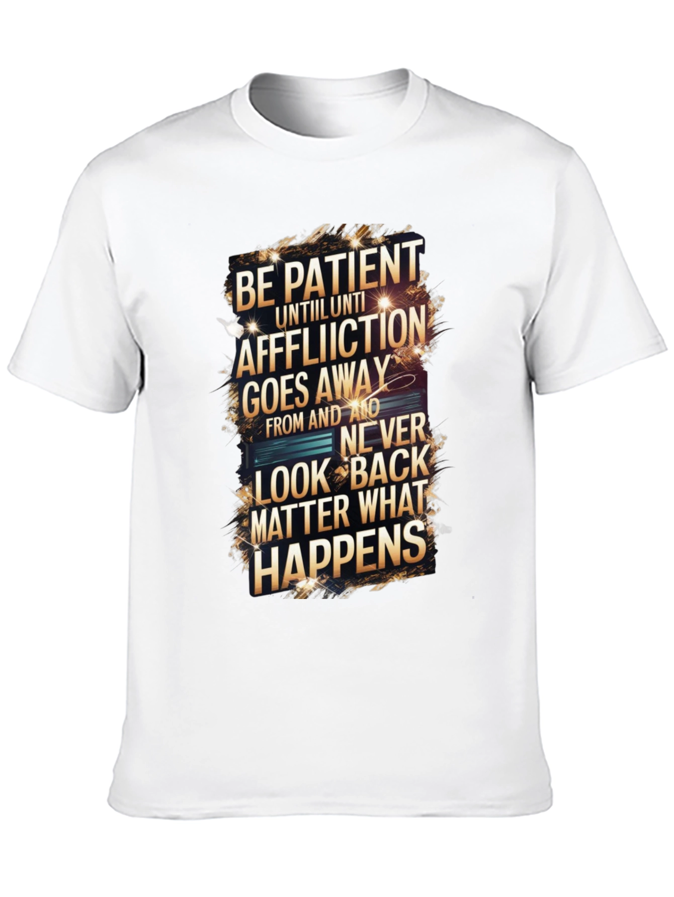 Be Patient Graphic Print Black T-Shirt