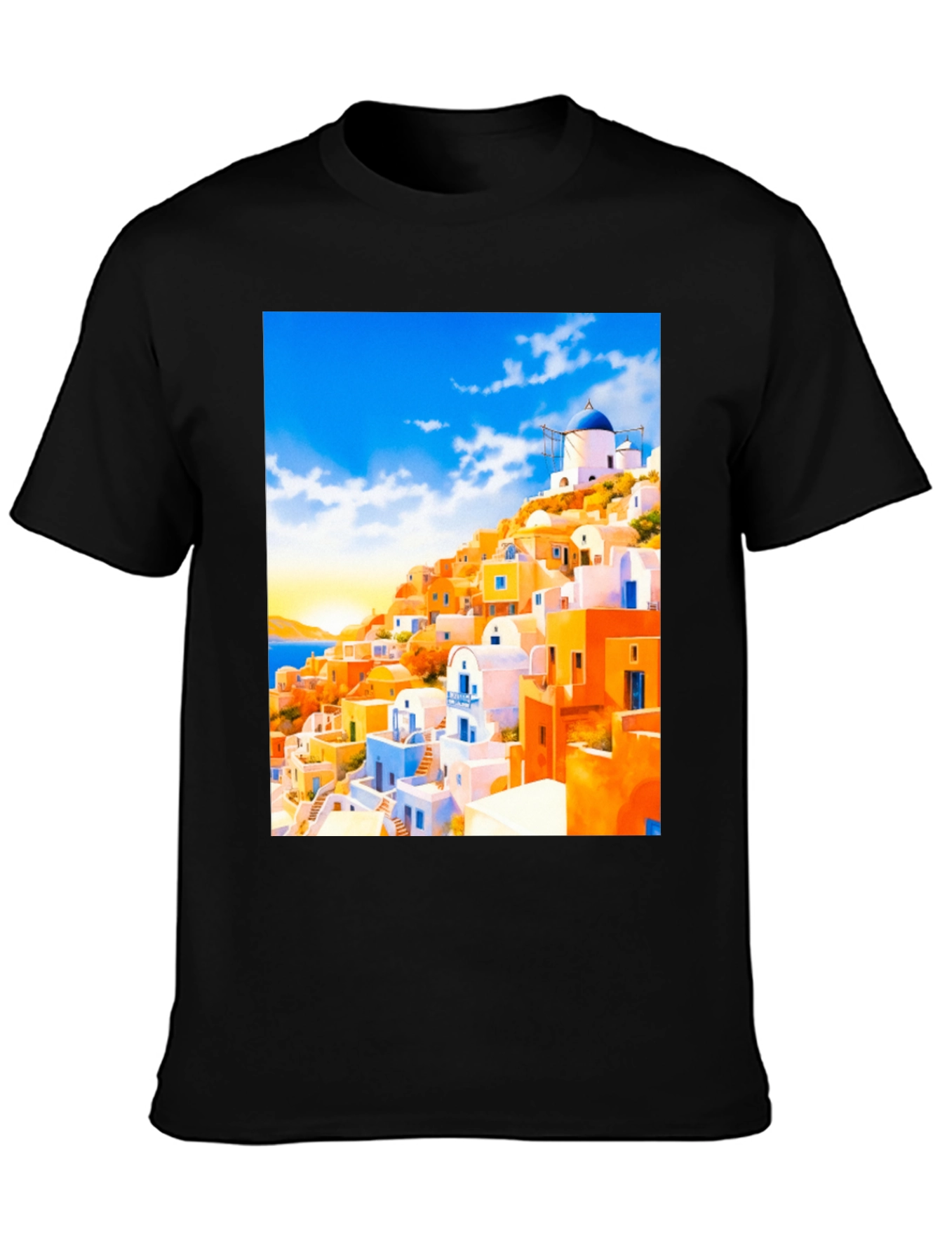 Santorini Inspired T-Shirt - Island Paradise