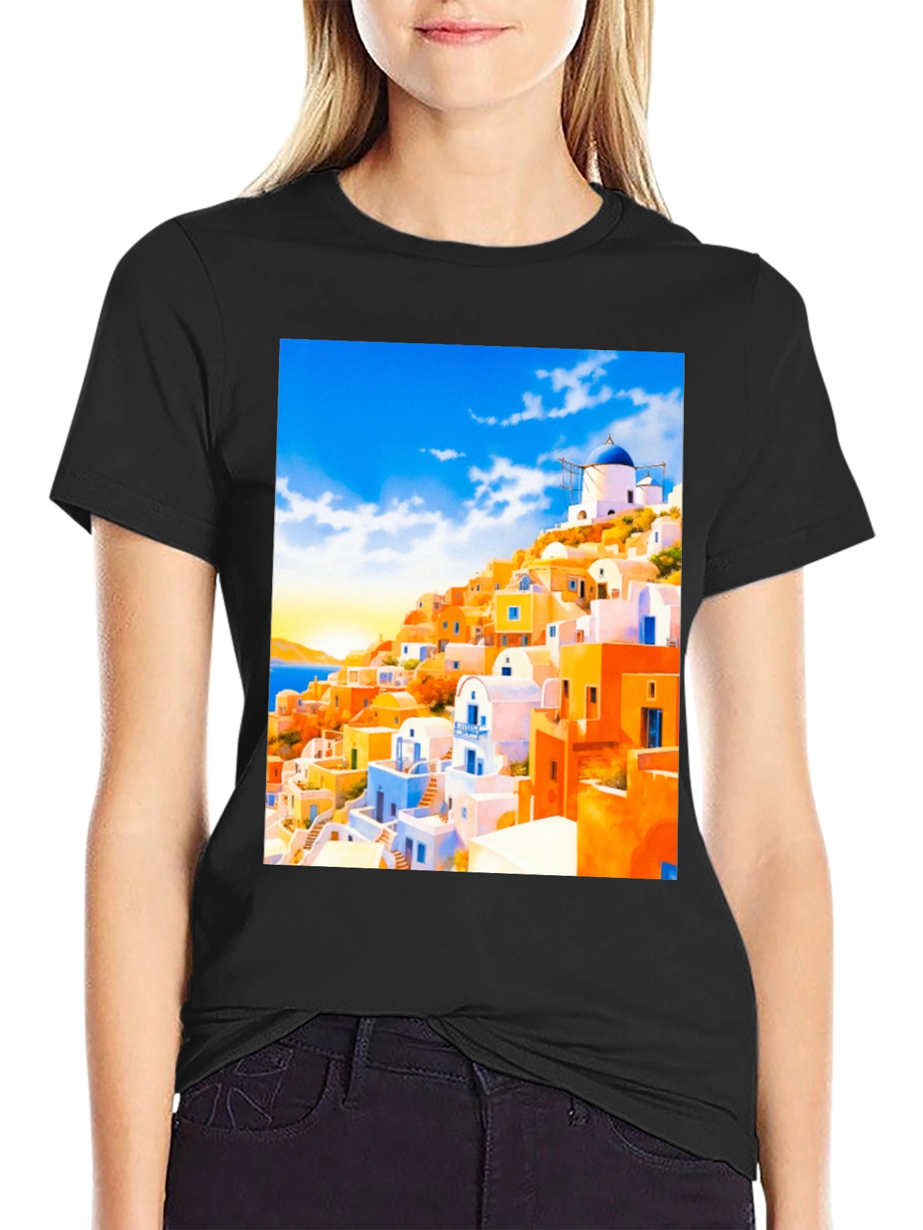 Santorini Inspired T-Shirt - Island Paradise